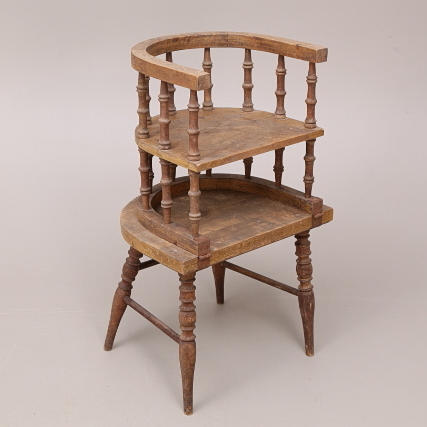 BARNSTOL, trä, allmoge, 18-/1900-tal, omställbar två lägen.