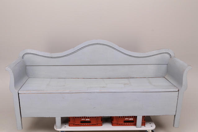 KÖKSSOFFA, trä/grå, utdragbar bäddel, 18-/1900-tal.