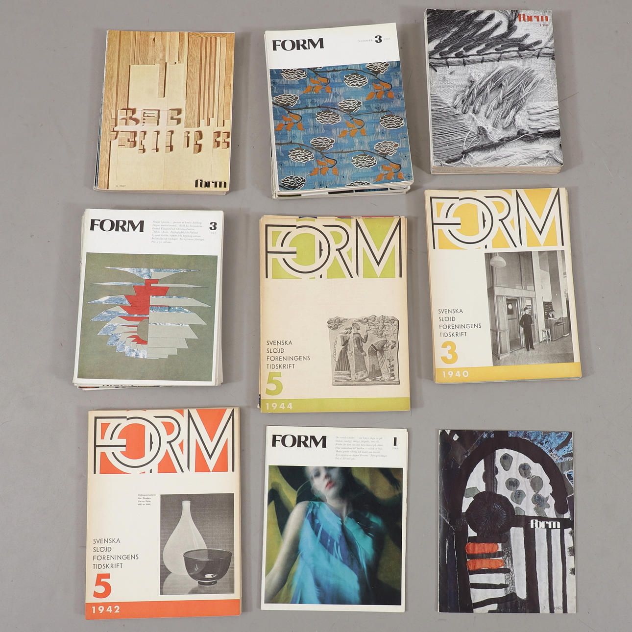 FORM, tidskrift, 68 st, 1940-1966.