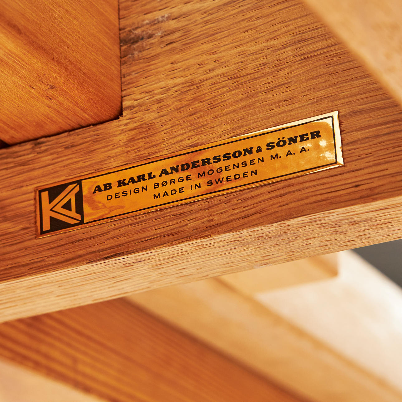 BØRGE MOGENSEN. Dining table, “Öresund”, oak, labelled Karl