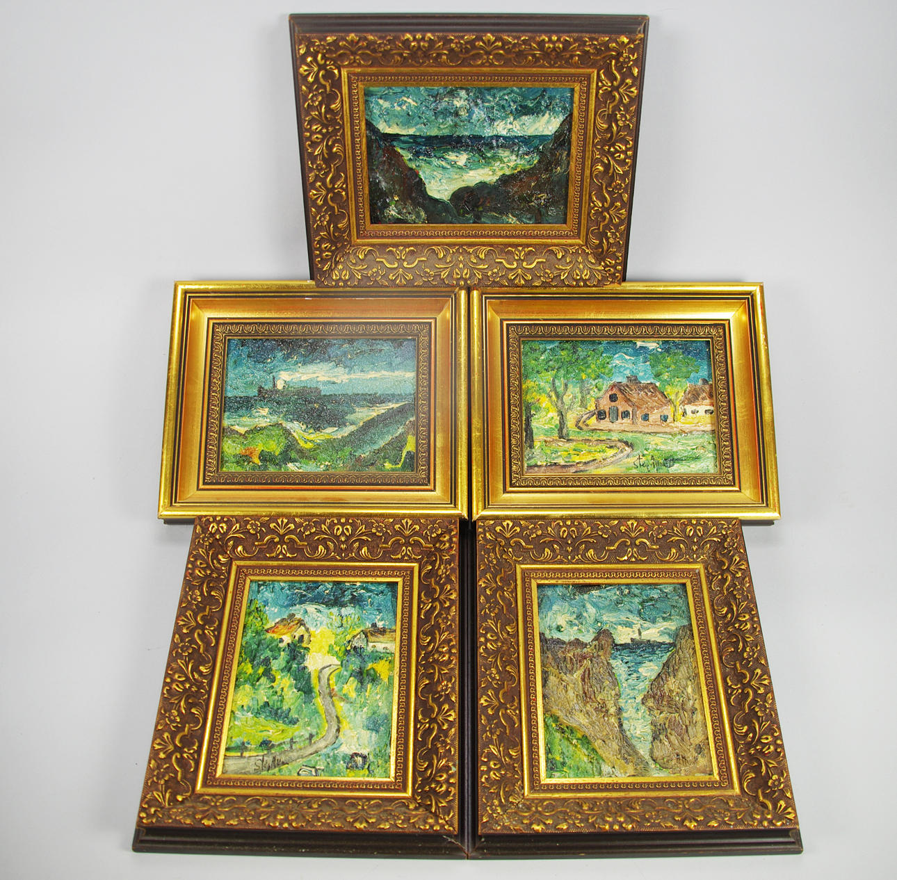 STIG ALLAN. OLJEMÅLNINGAR, 5 stycken, signerade.