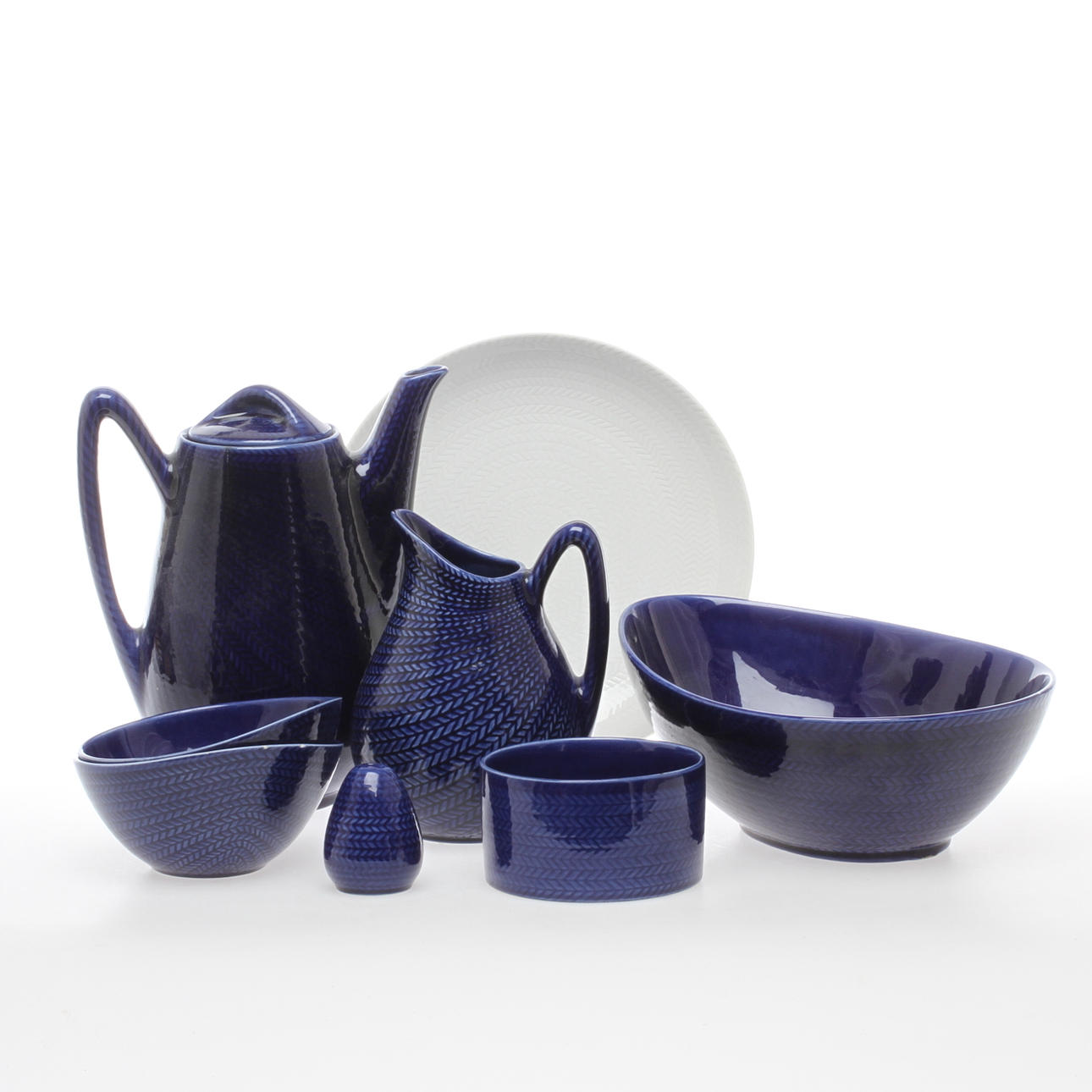 SERVISDELAR, 8 delar, porslin, "Blå eld", Hertha Bengtsson, Rörstrand, 1900-tal.