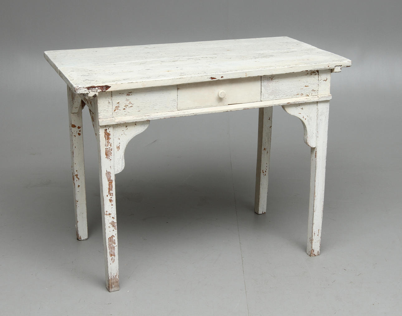 BORD, med låda i sargen, vitmålat.