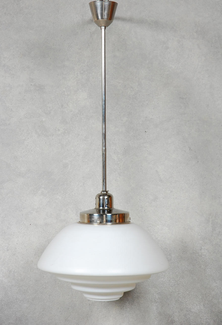 TAKLAMPA, större modell, glas, funkis, 1930-tal.