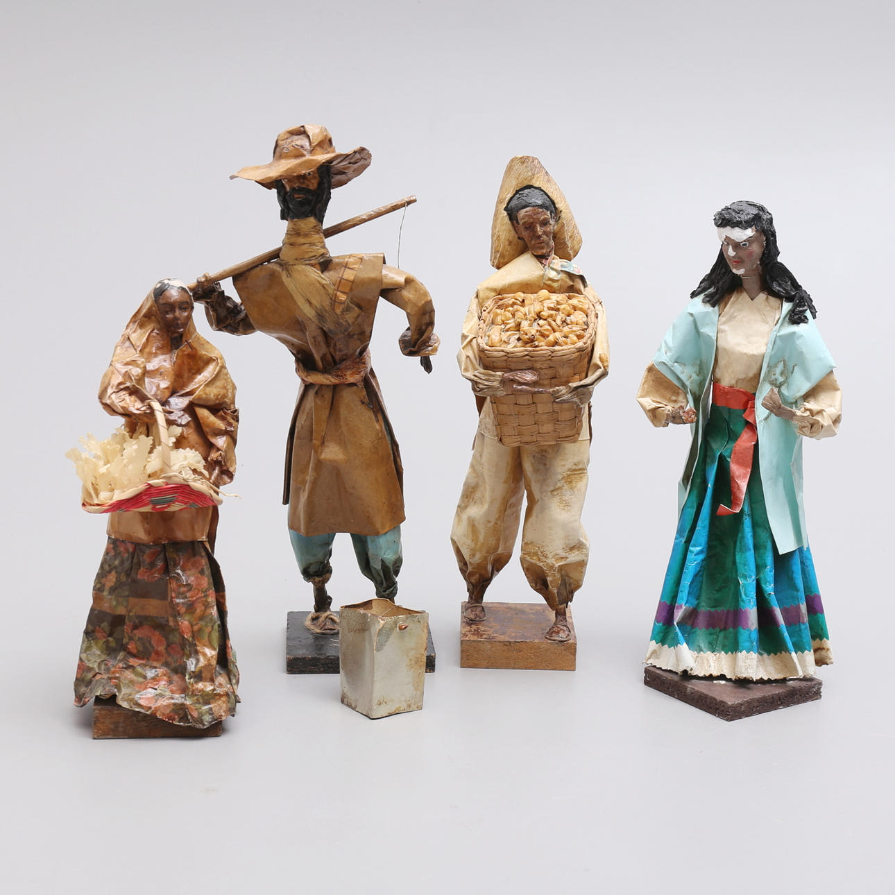 PAPER MACHE FIGURES, Mexico, 4 pcs.