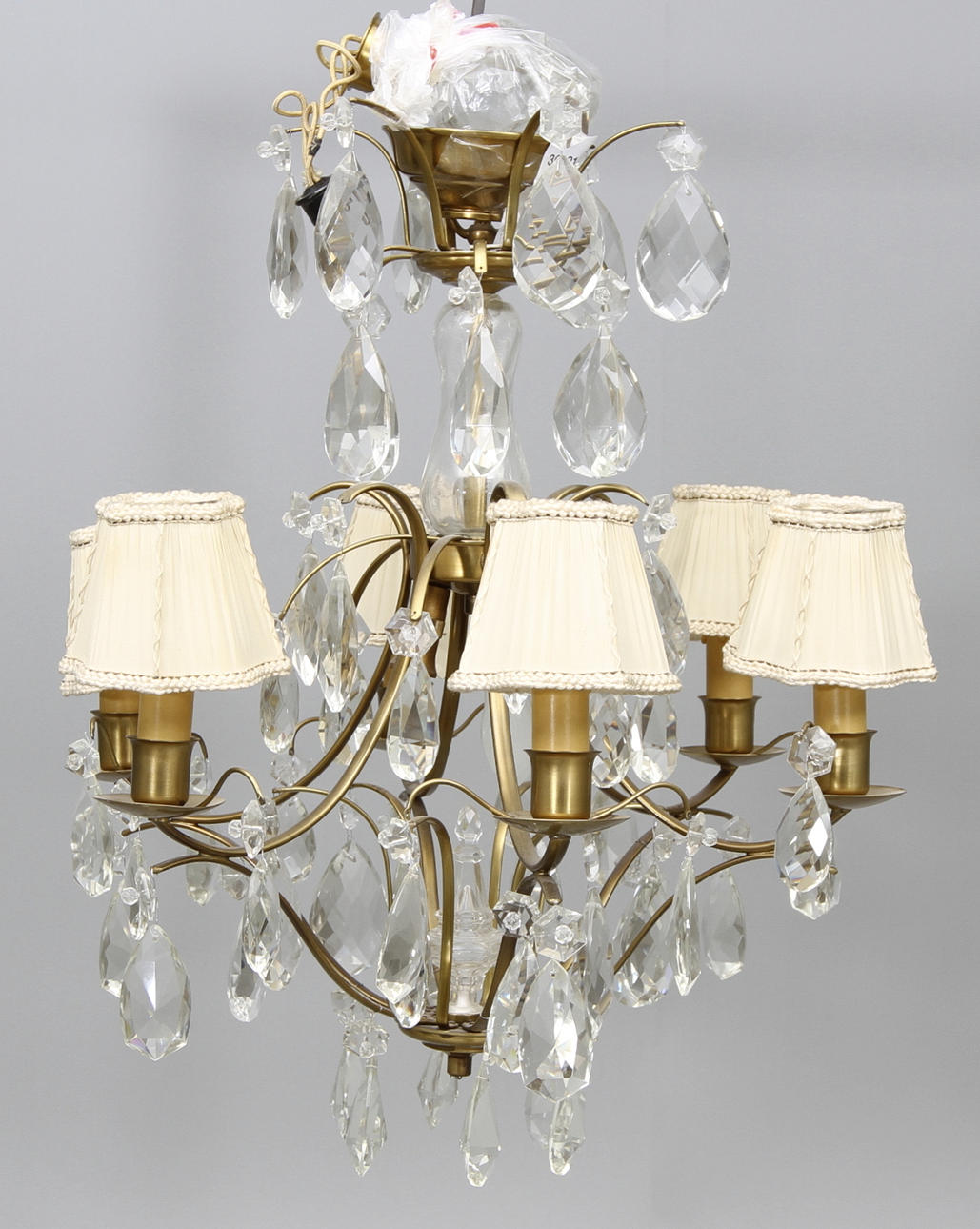 LJUSKRONA med prismor barockstil 1900-talets mitt.