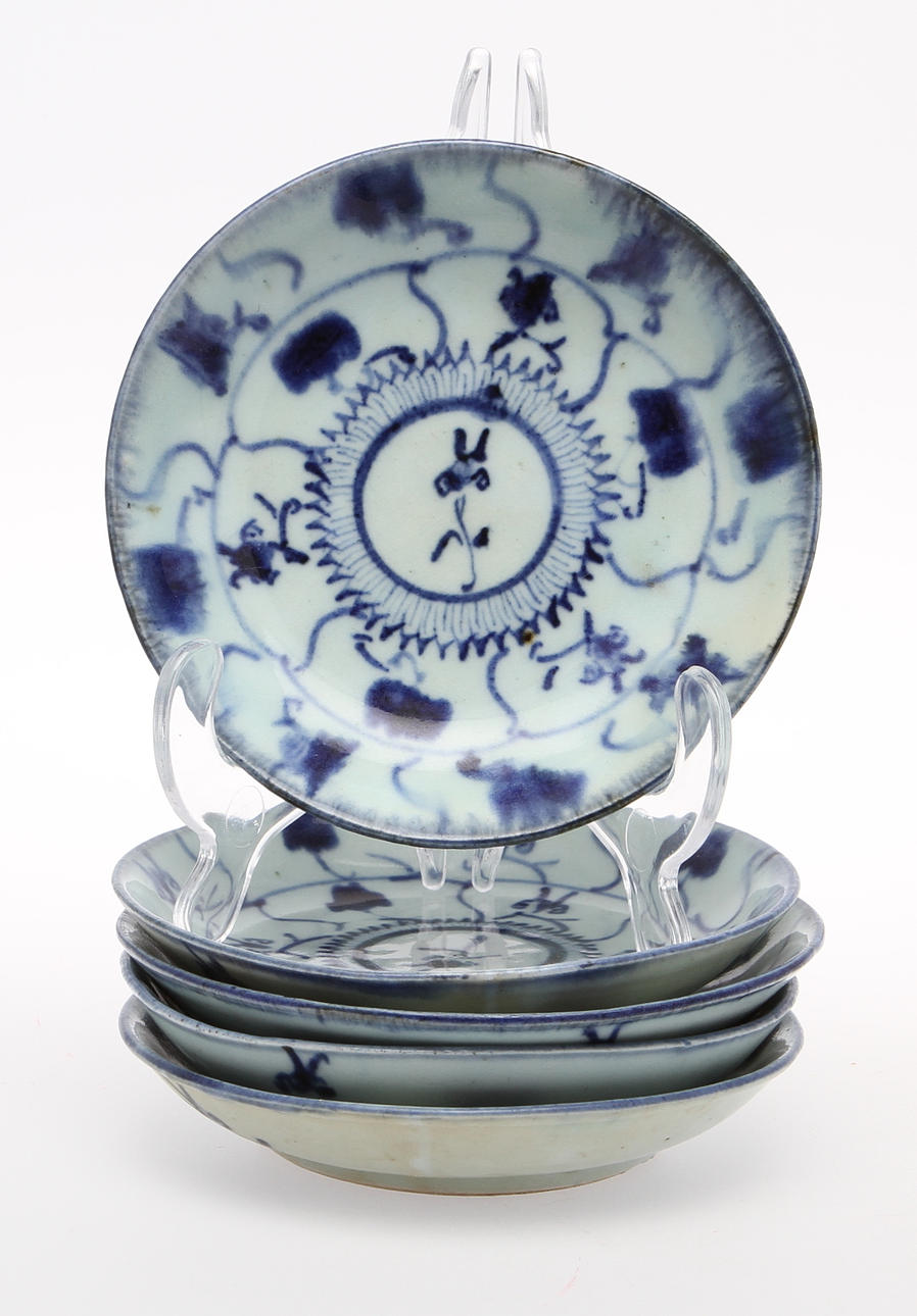 BÄRTALLRIKAR, 5 st. Kina 1800-tal.