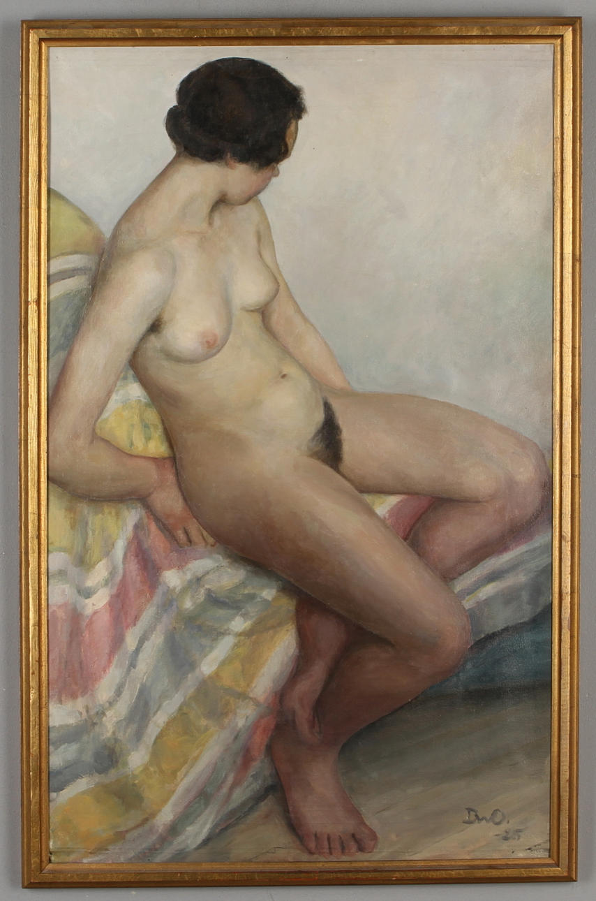 DONALD WILLIAM-OLSSON. Kvinnostudie, olja på duk, monogramsignerad och daterad -25.