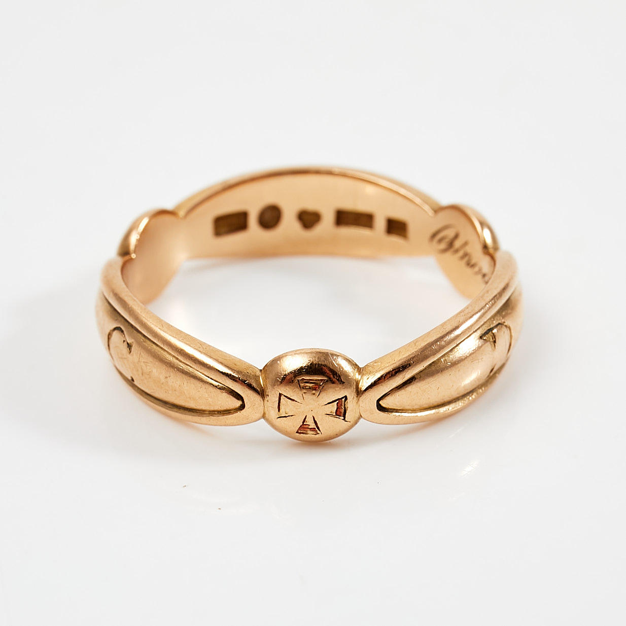 Sormus, vapaamuurari, 18k kultaa.