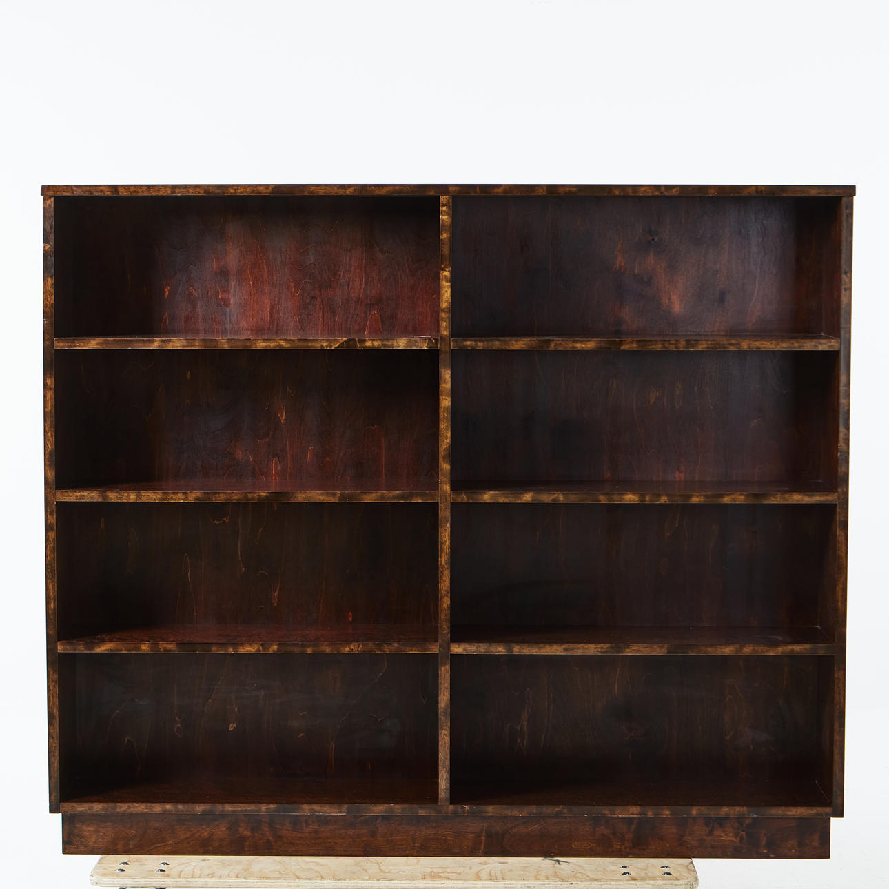 A 1930s funky bookcase, dark stained birch.