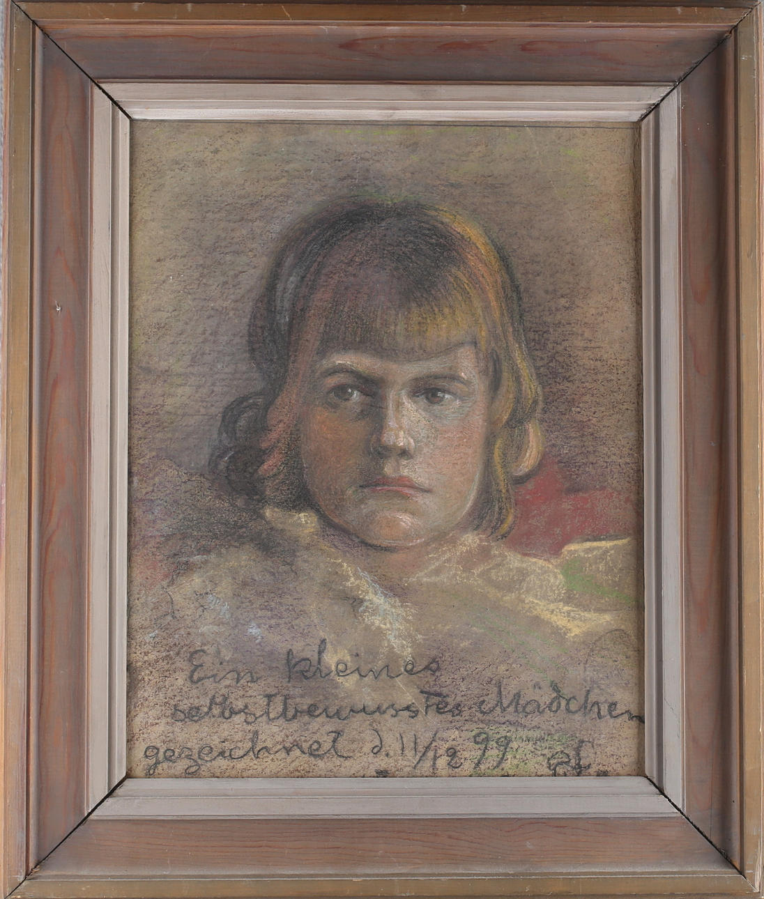 OIDENTIFIERAD KONSTNÄR. Barnporträtt, pastell/Blandteknik, signerad samt daterad.