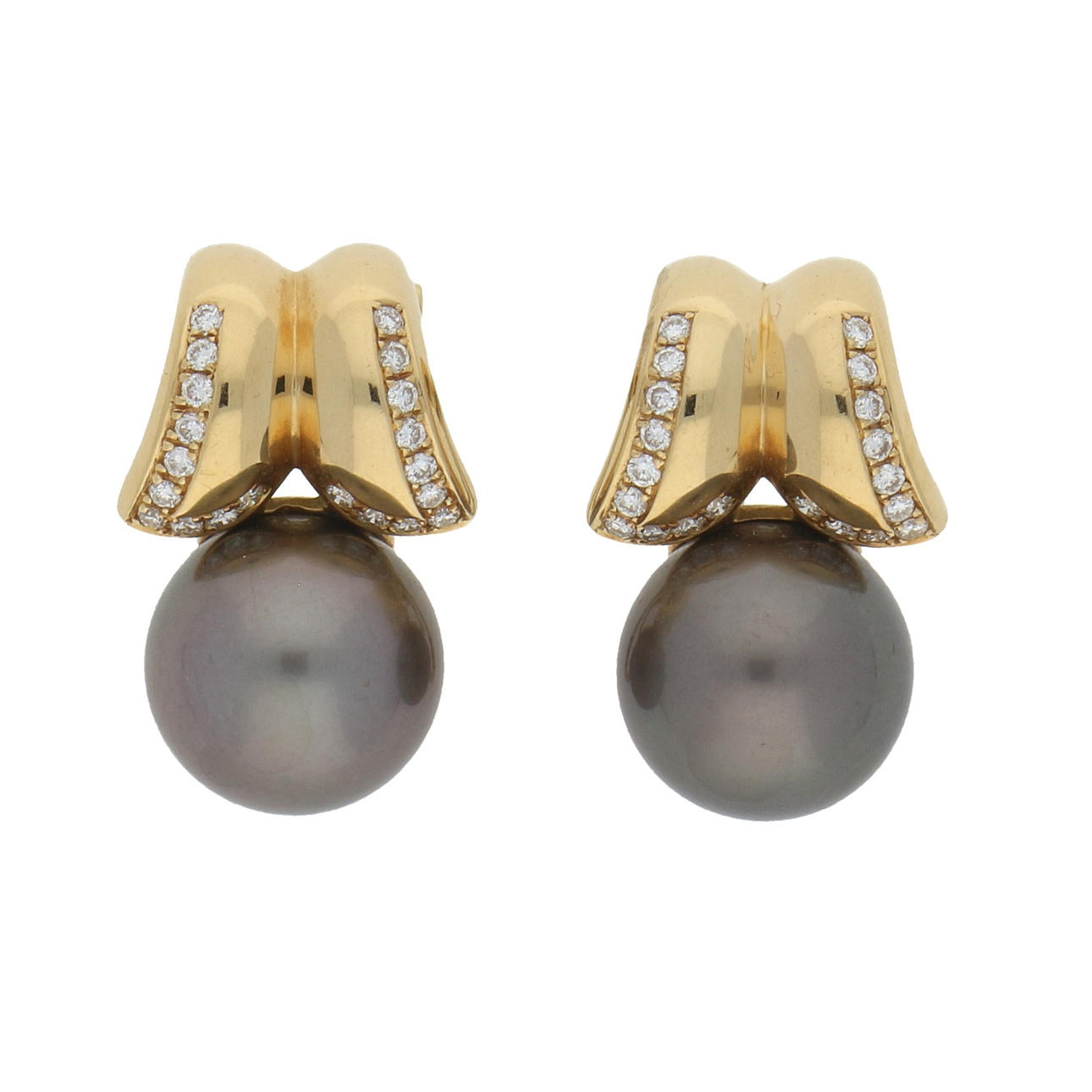 PAR SÖDRA HAVET PÄRLÖRHÄNGEN gult guld 750/-.