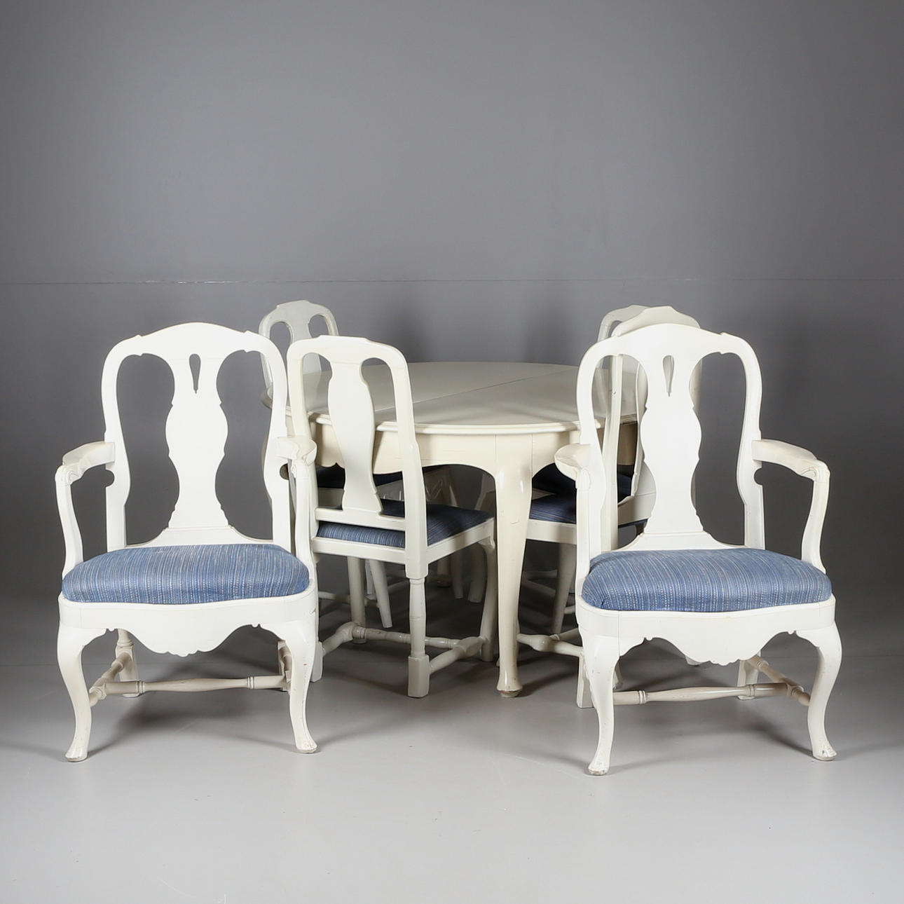 MATSALSGRUPP, 7 delar, senbarockstil, 1900-tal.