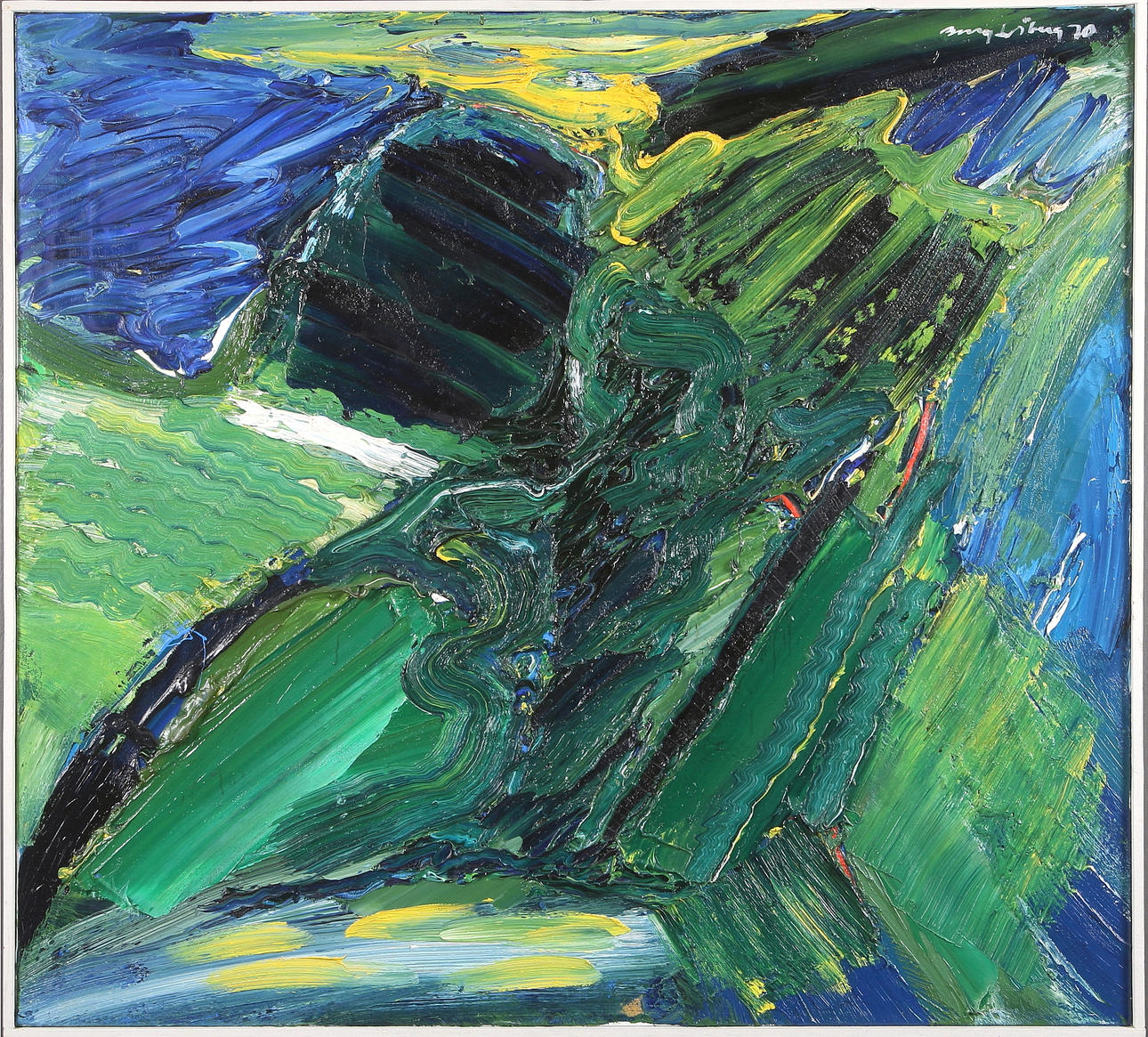 BENGT ÅBERG. "Fontainebleau", olja på duk, signerad.