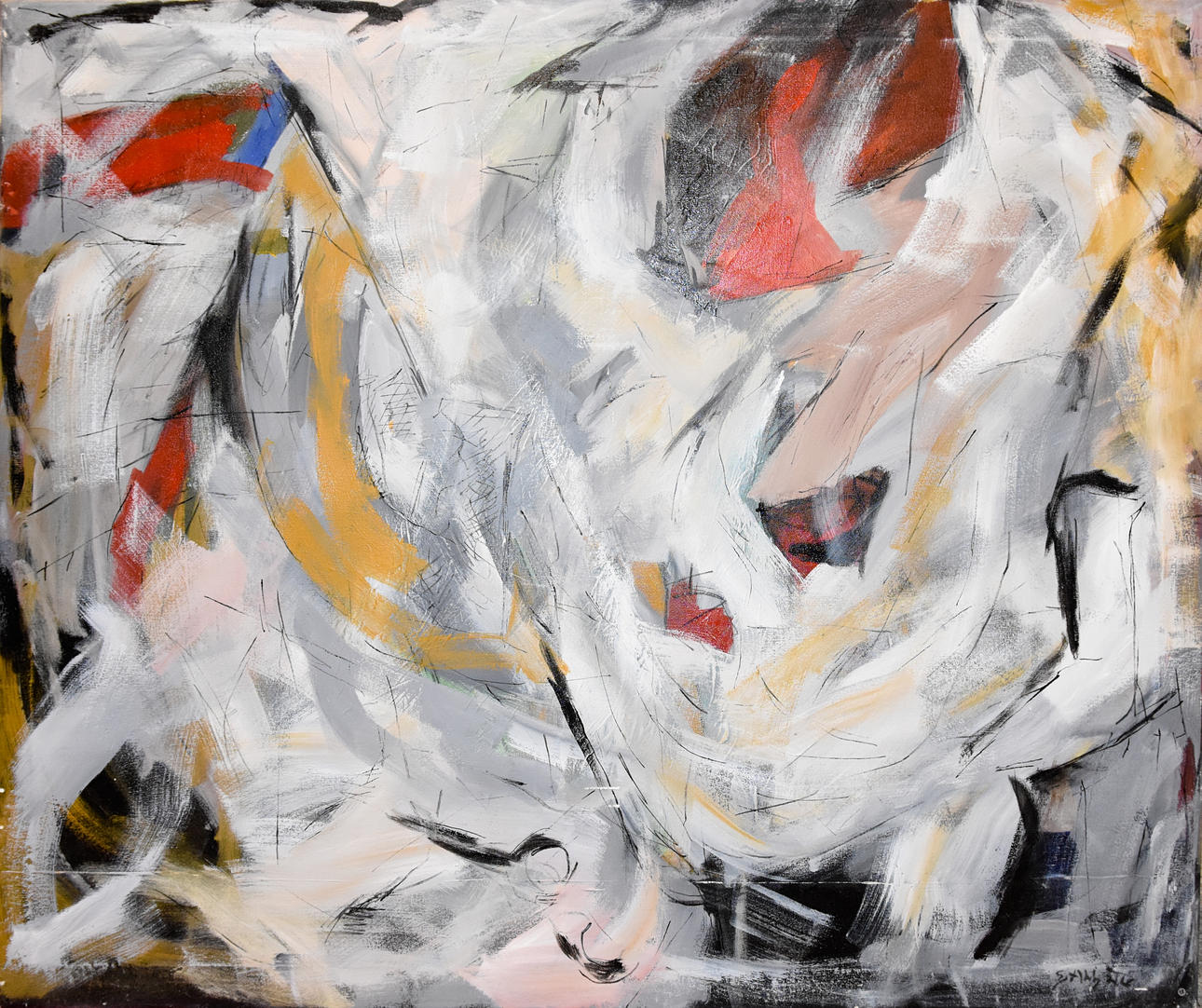 DEBASHIS DHARA. ”Abstract II”, olja på duk, signerad.