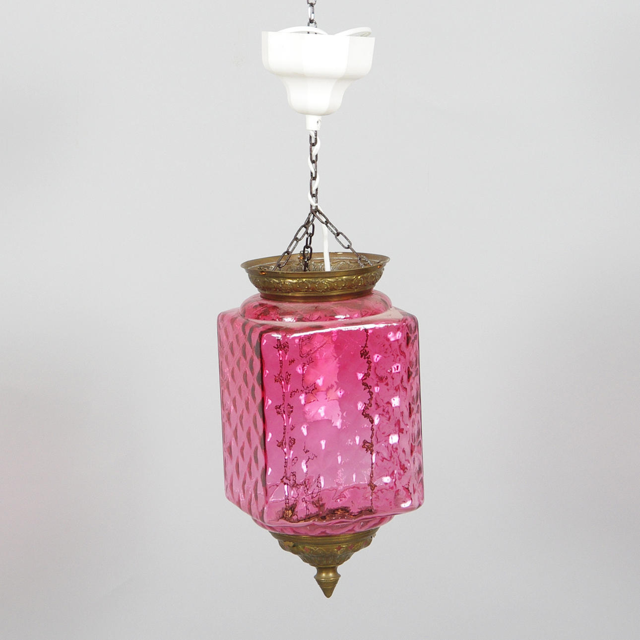 MÅNSKENSAMPEL, glas/mässing, tidigt 1900-tal.