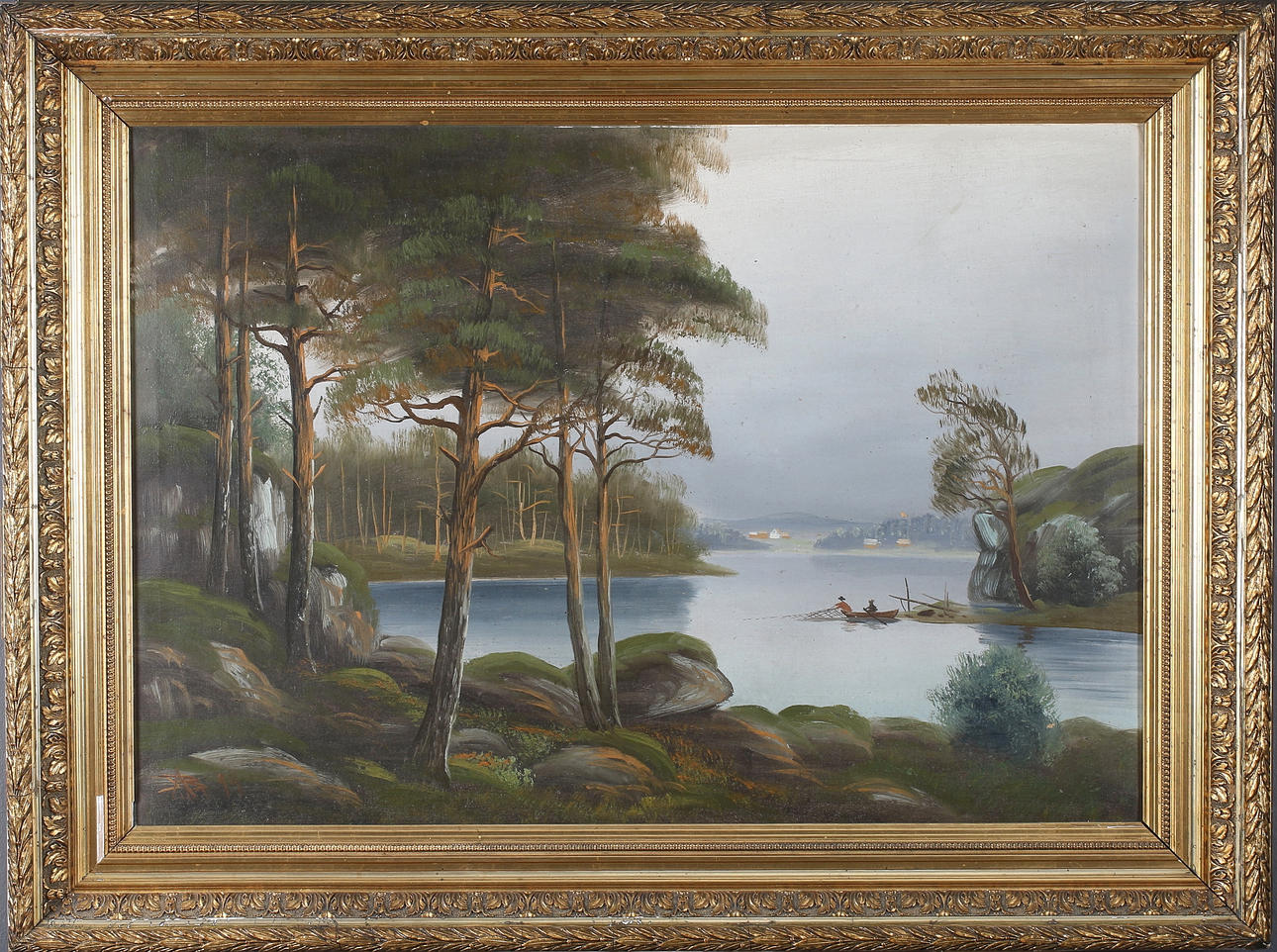 OIDENTIFIERAD KONSTNÄR. Fiskare, olja på duk, otydlig signatur. 1800-tal.