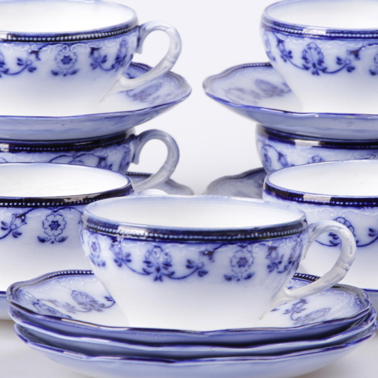 KAFFEKOPPAR, 15 delar, opak, "Danica", Gustavsberg.