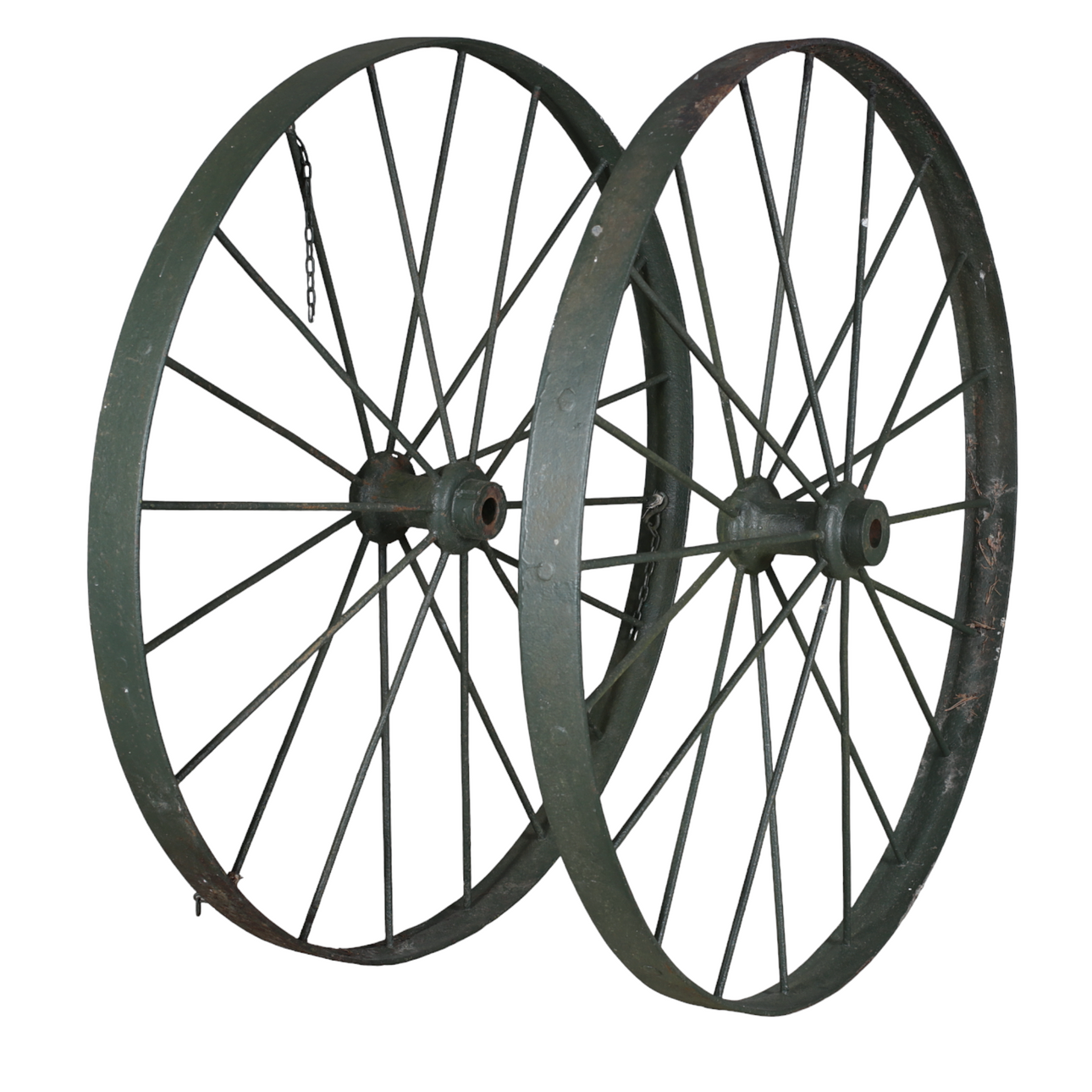HJUL, ett par, järn. 18/1900-tal.