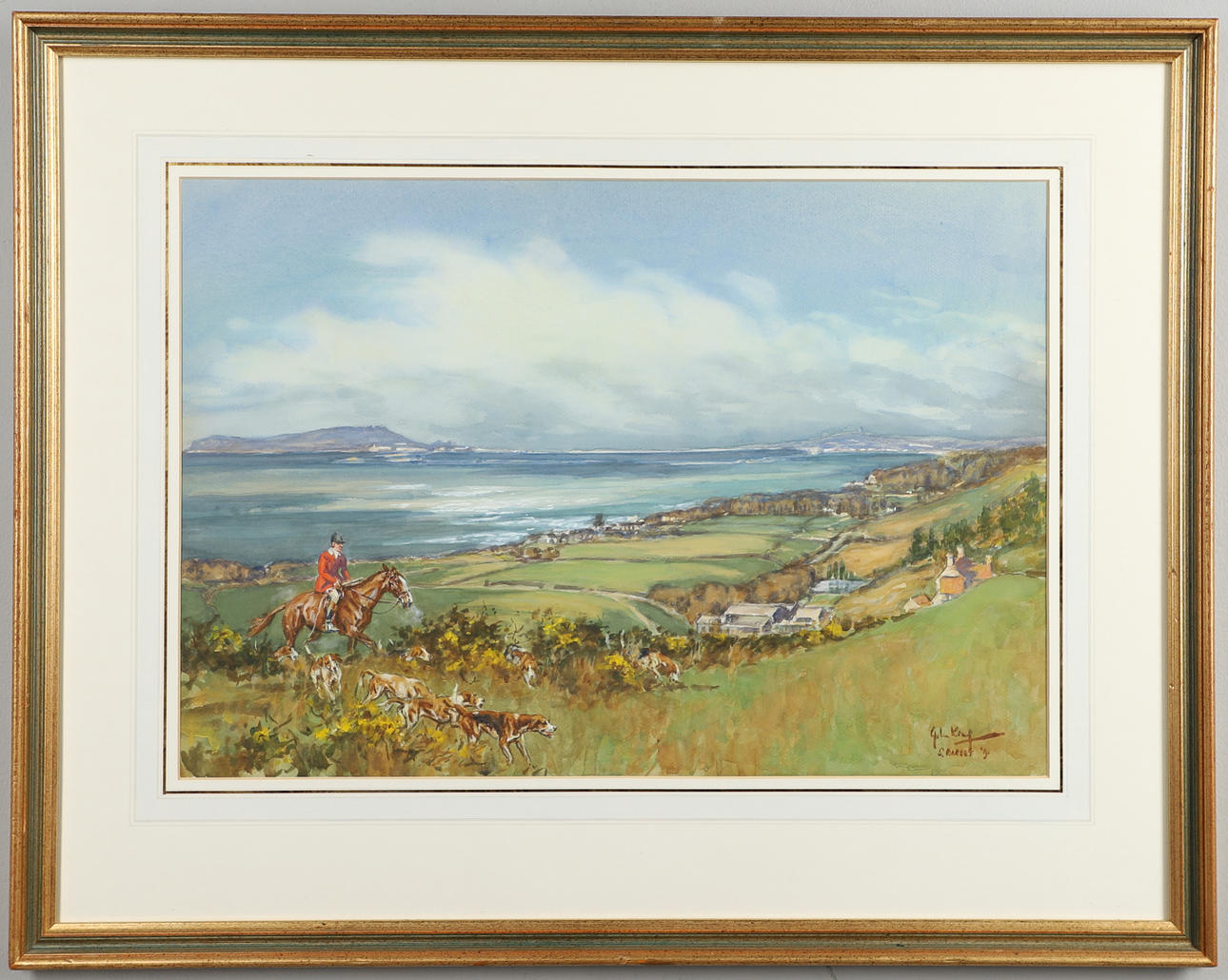 JOHN KING (1929-2014). THE SOUTH DORSET ABOVE RINGSTEAD BAY.