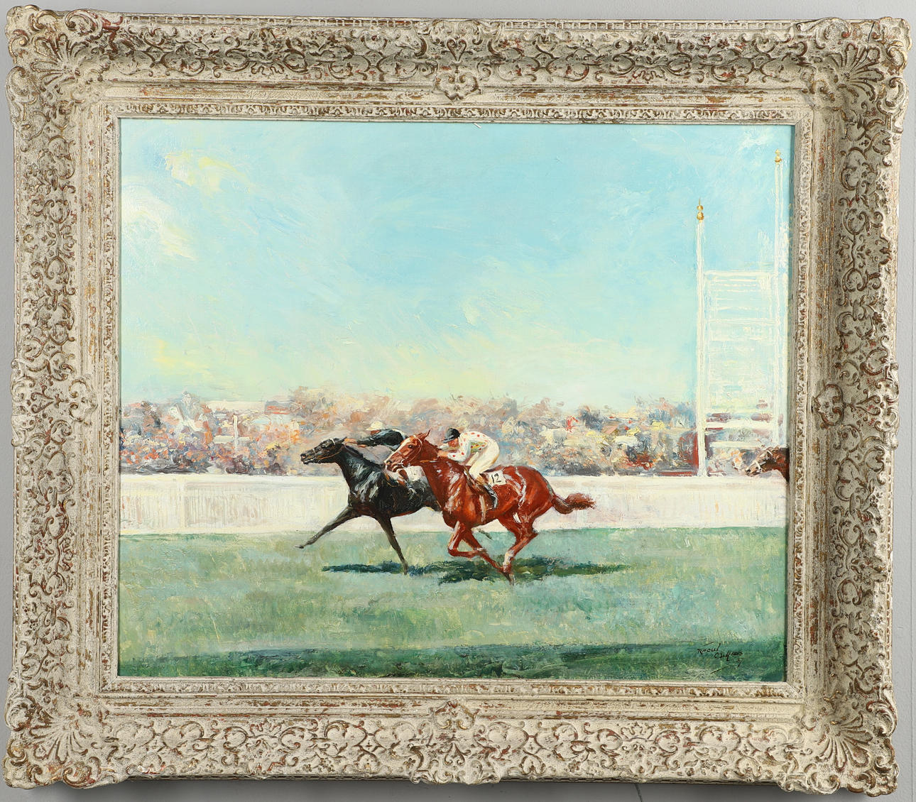 RAOUL MILLAIS (1901-1999). ASCOT GOLD CUP RACE, 1937: OMAHA AND QUASHED.