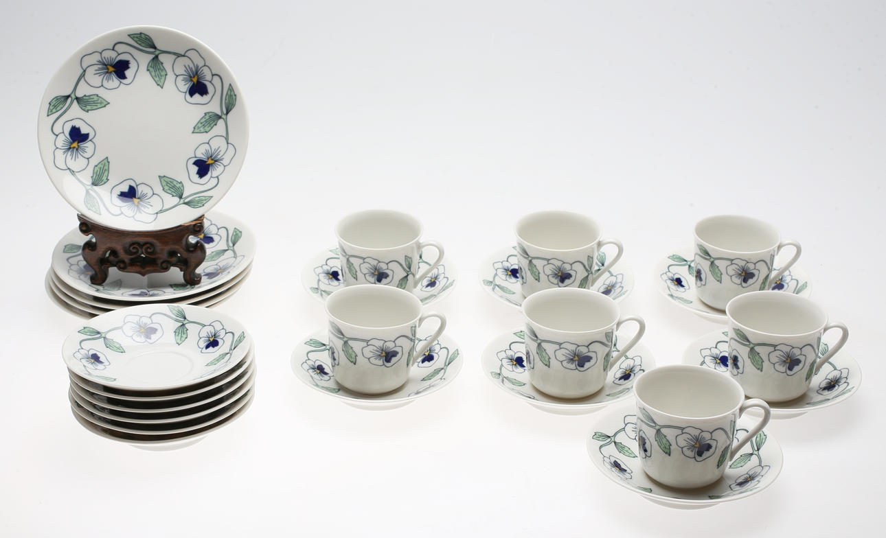 KAFFESERVIS, 25 delar, porslin, Sylvia, Rörstrand, 1900-tal.