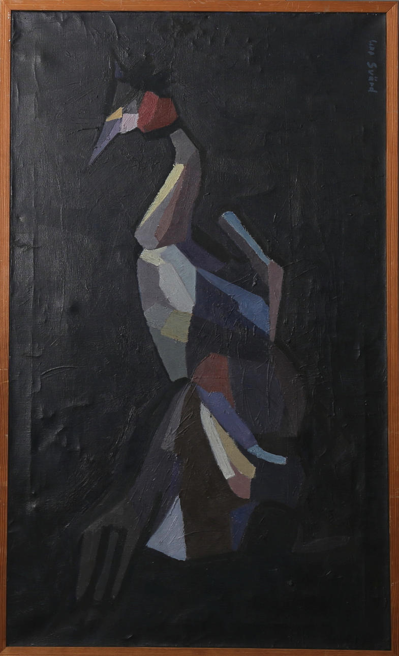 UNO SVÄRD. Skäggdopping. Olja på duk signerad Uno Svärd.