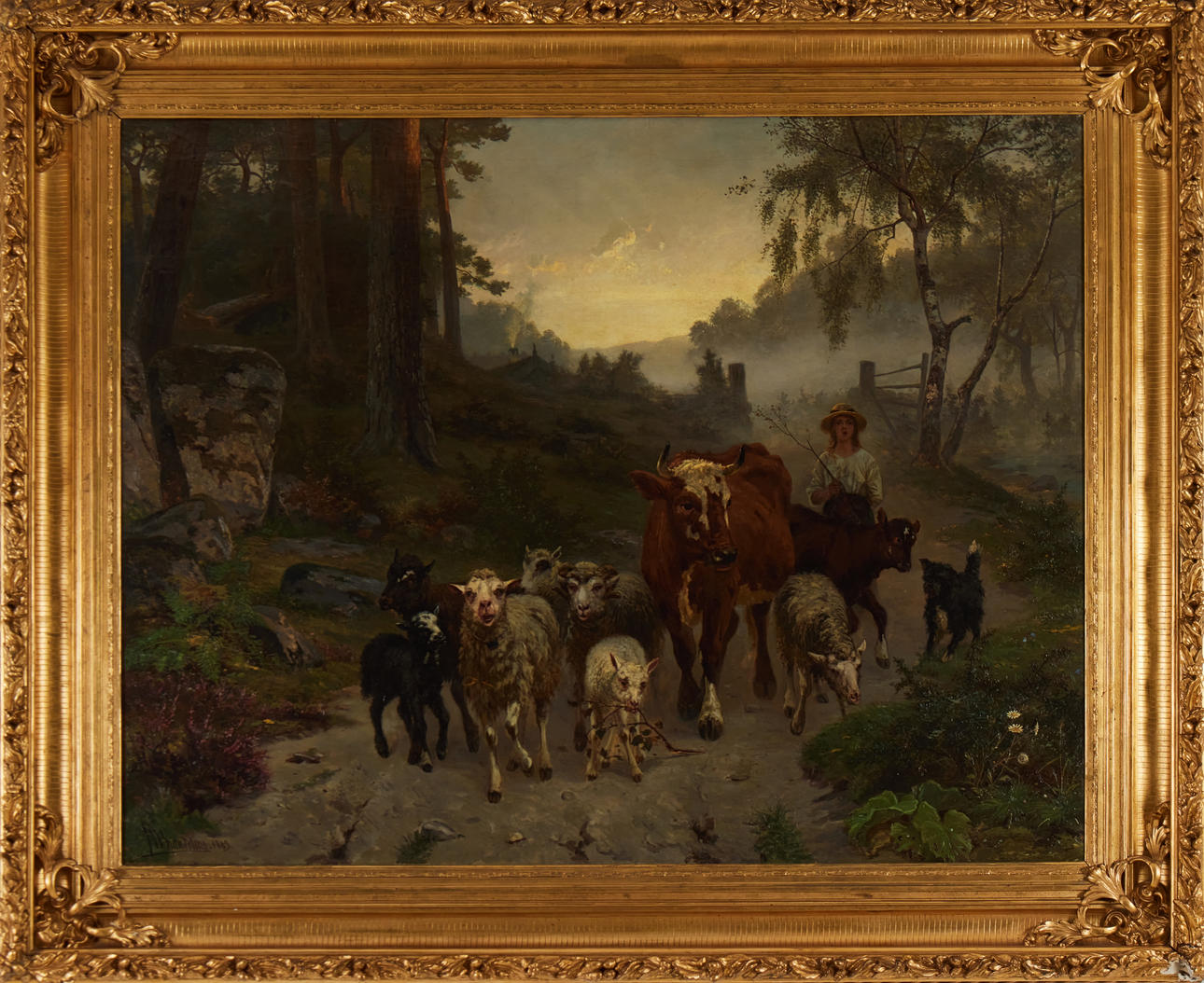 El joven pastor con su rebaño.