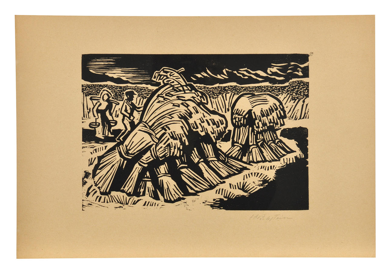 HERMANN MAX PECHSTEIN. "Majsdukker". træsnit.