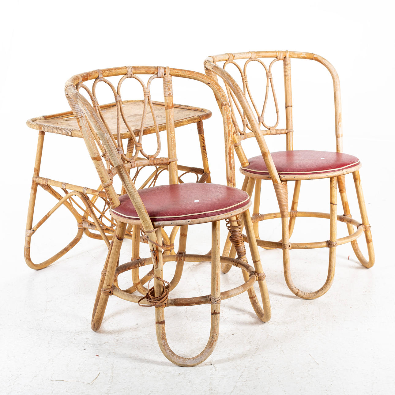 GARTENMÖBEL, 3 Stück, Bambus/Rattan.