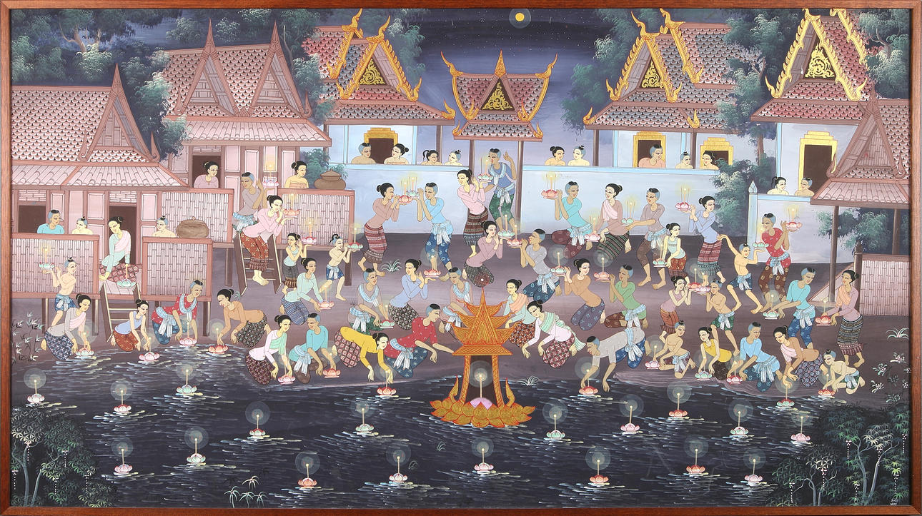 OIDENTIFIERAD KONSTNÄR. Orientaliskt motiv, guasch på pannå.