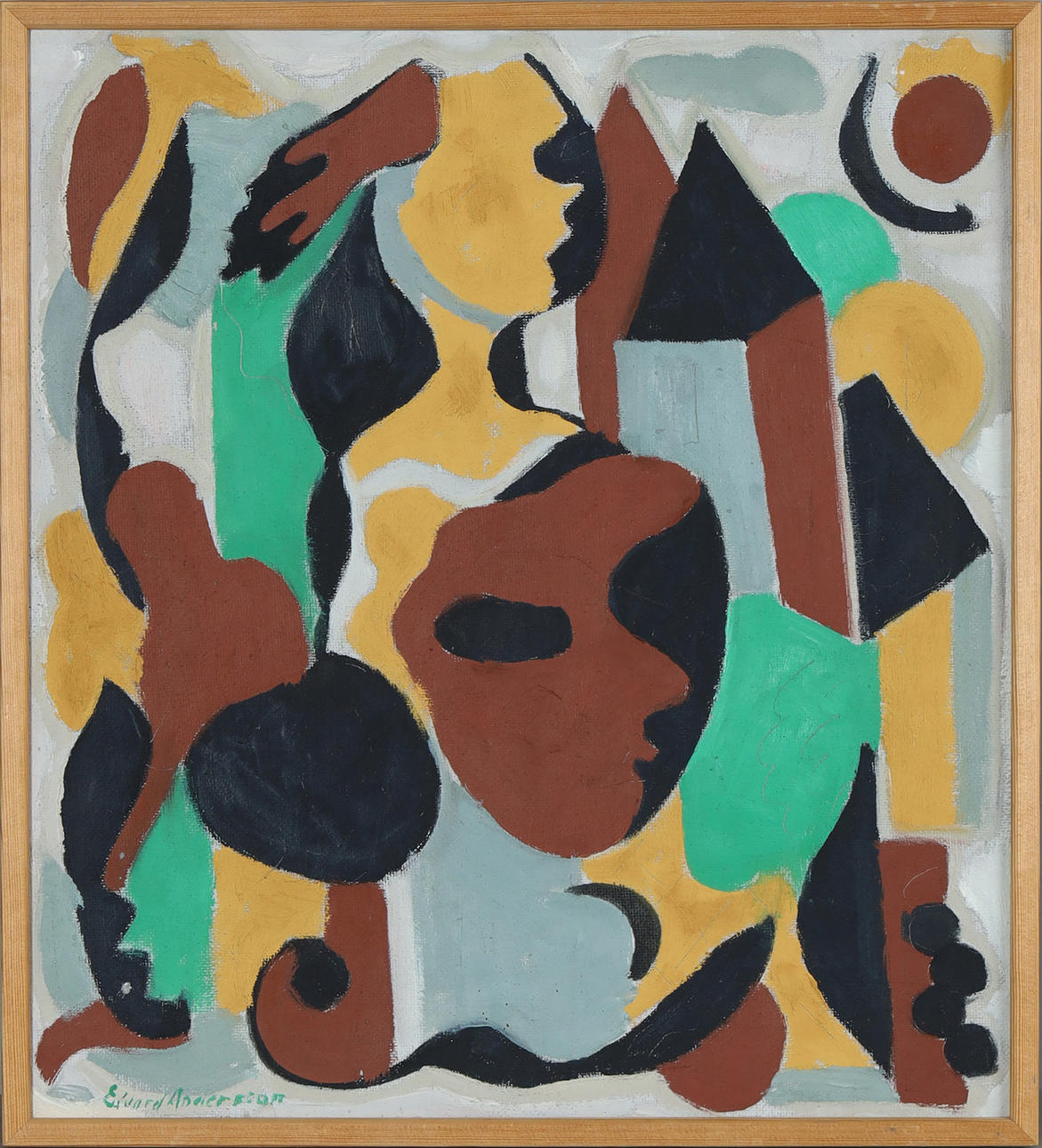 EDVARD ANDERSSON (1891-1967). Composition, oil on panel.