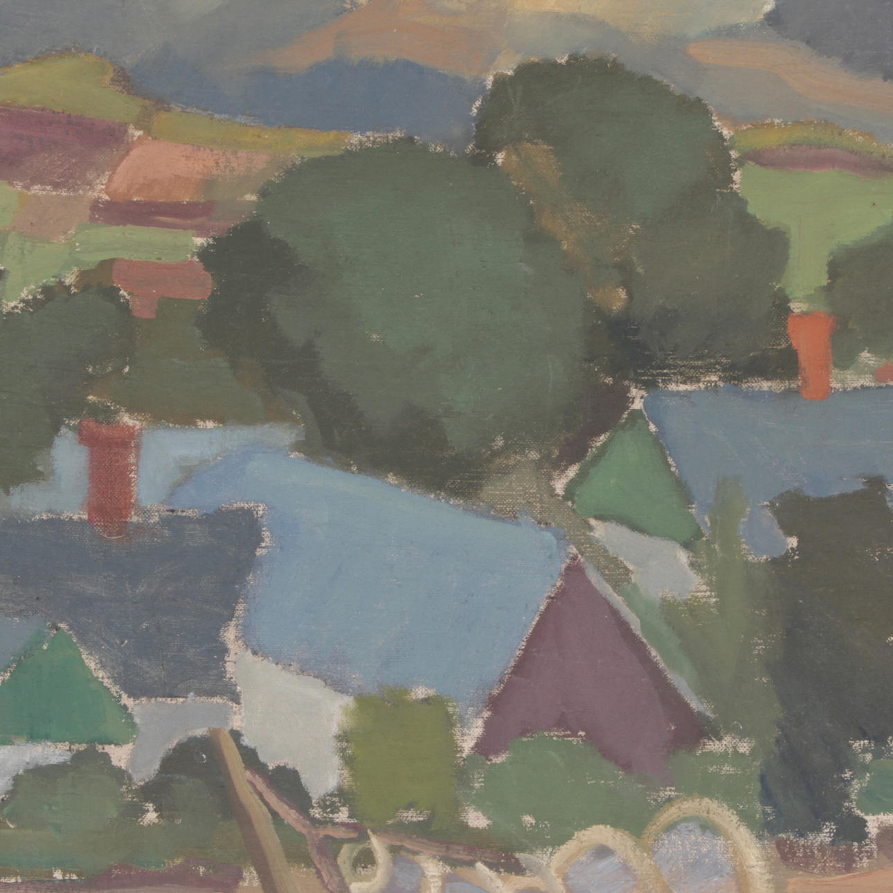 BENGT CRANTZ. Olja på duk, "Förmiddag Kåselberga", signerad.