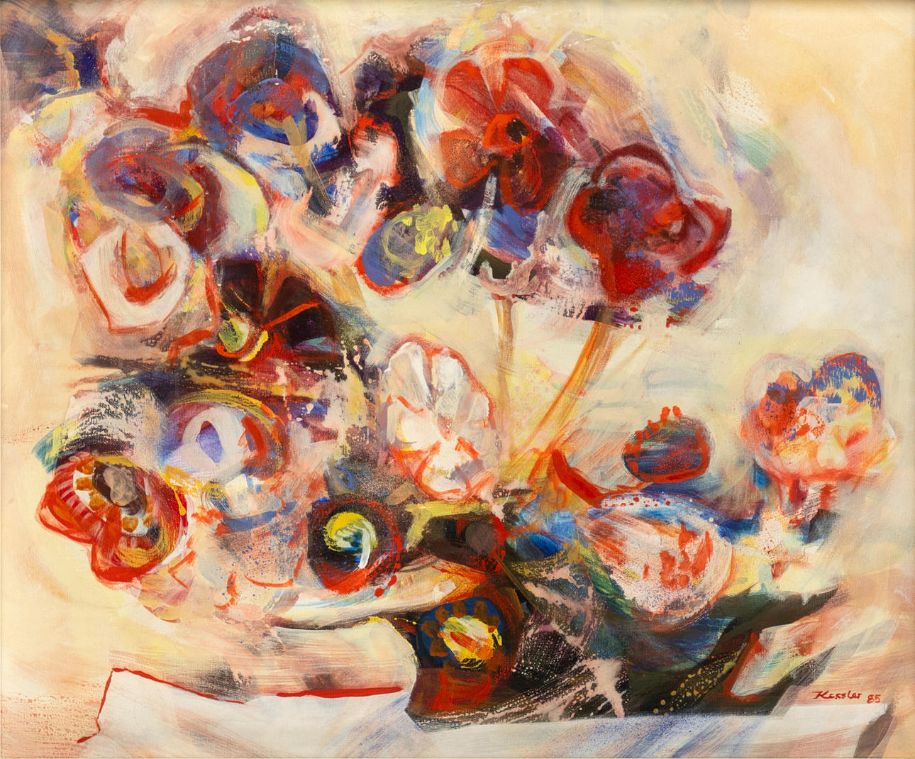 HERBERT KESSLER (1934-2004). Still life with flowers.