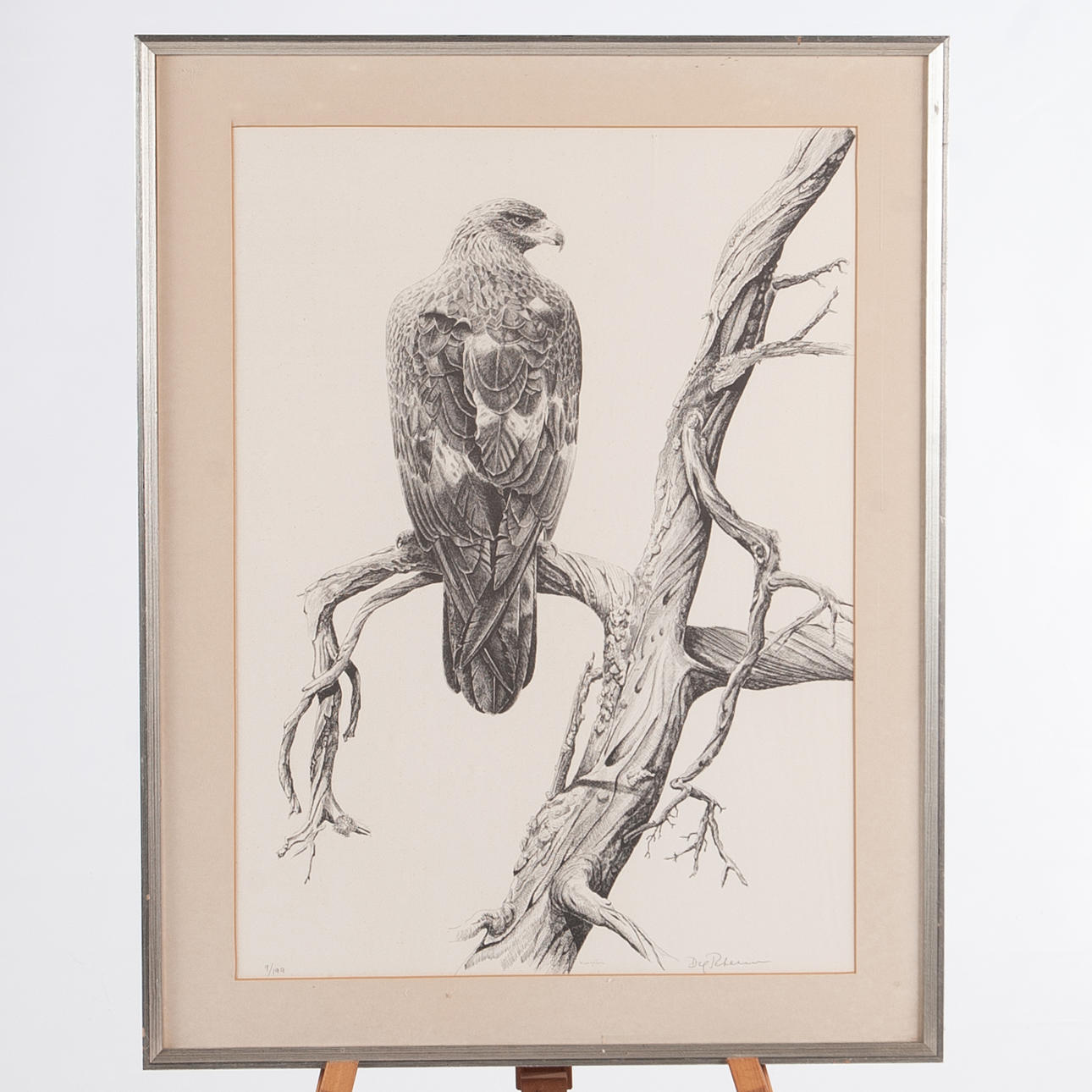 DAG PERERSON. Golden eagle, lithograph, signed and numbered 9/199.