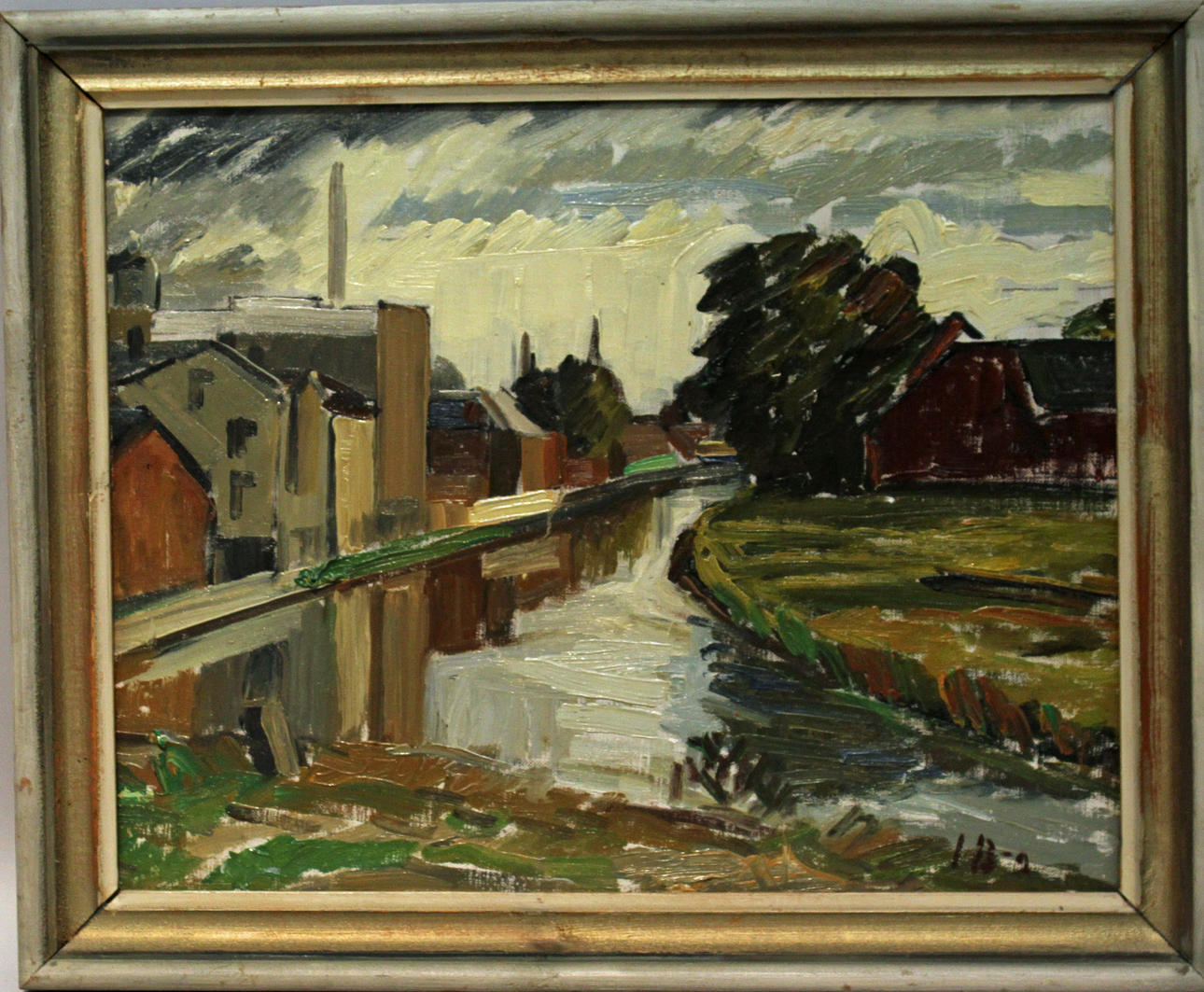 IVAN BROBERG. "Mölndalsån" Olja på duk. Signerad I B-g.