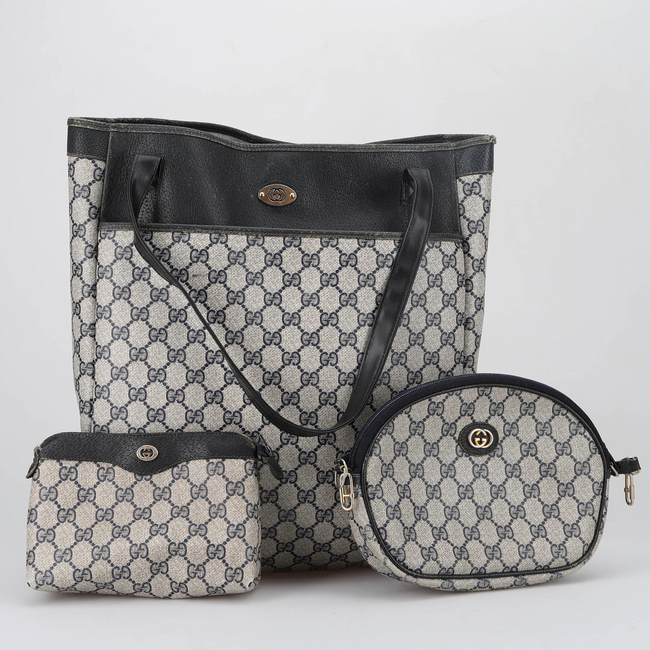 GUCCI, 3 bolsos, vintage de los 80.