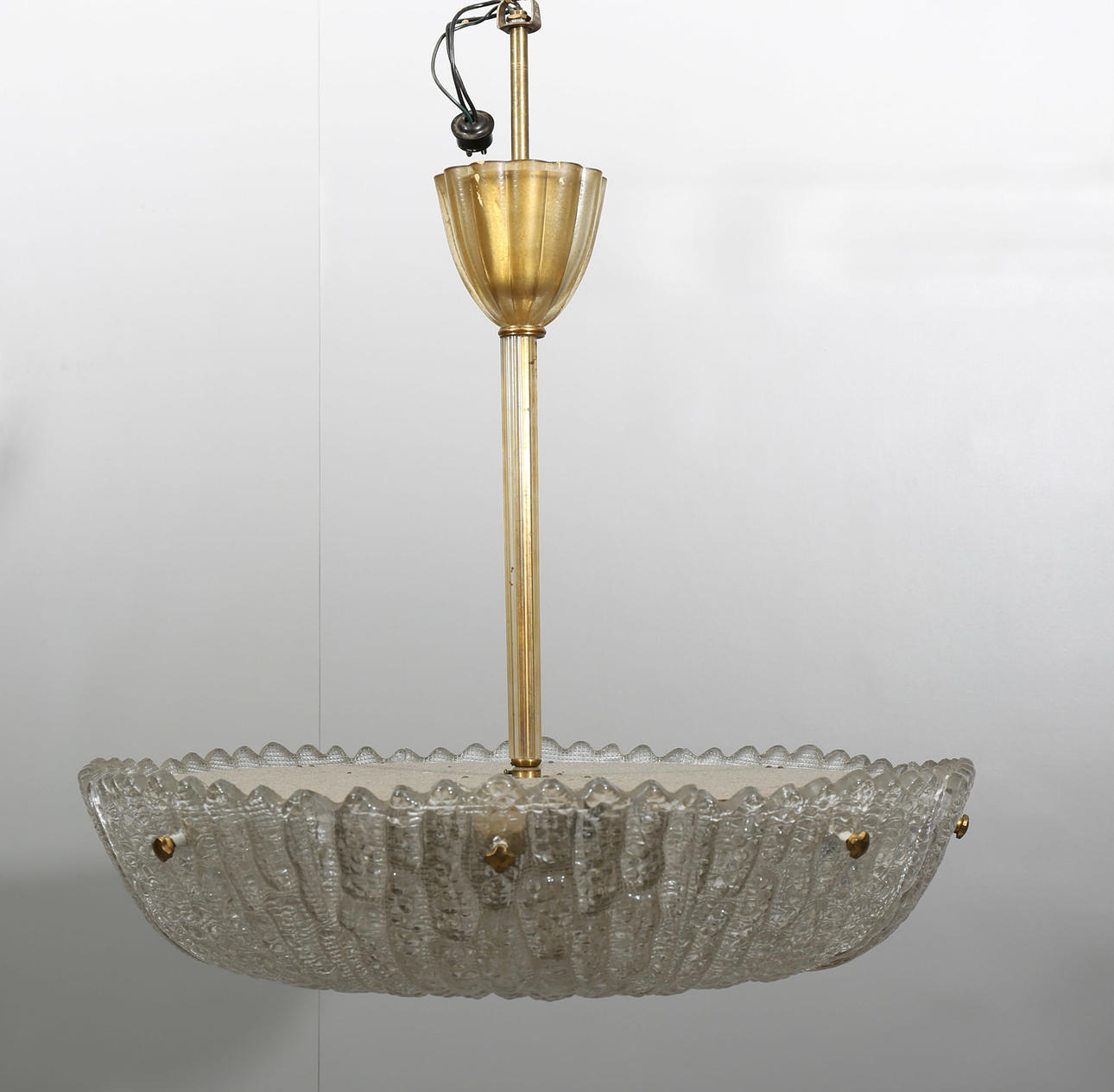 TAKLAMPA, glas, Orrefors, 1900-talets mitt.