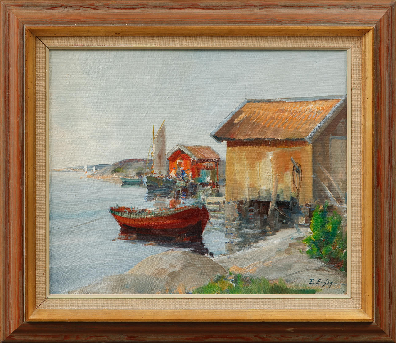 OIDENTIFIERAD KONSTNÄR. Bohuslän, olja på duk, signerad E. E-son.