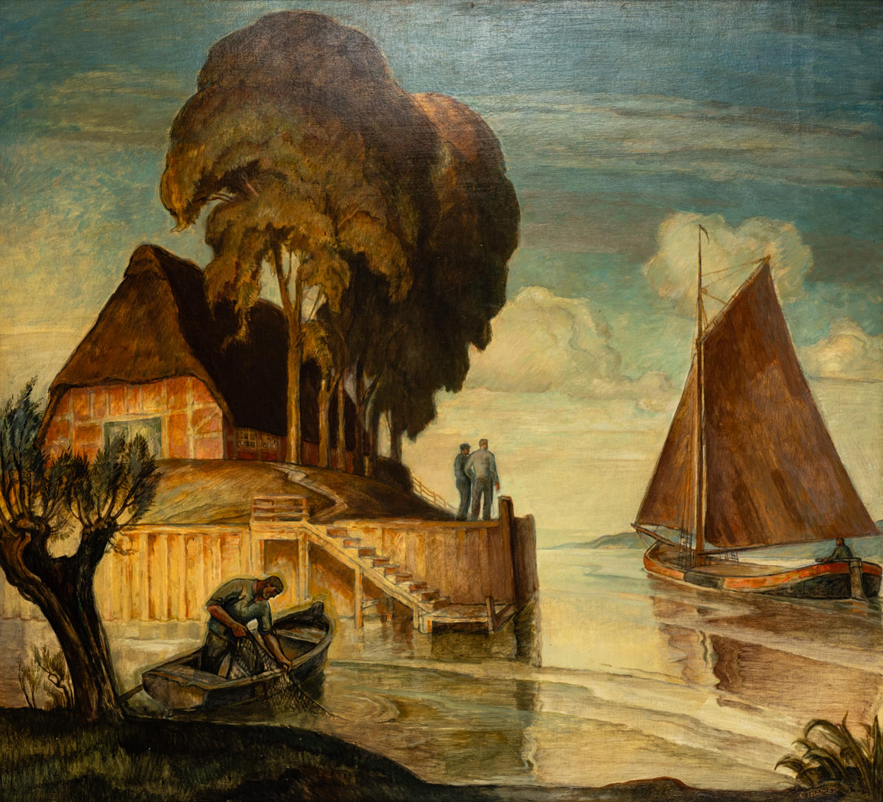 OTTO THÄMER (1892-1975). An der Elbe.