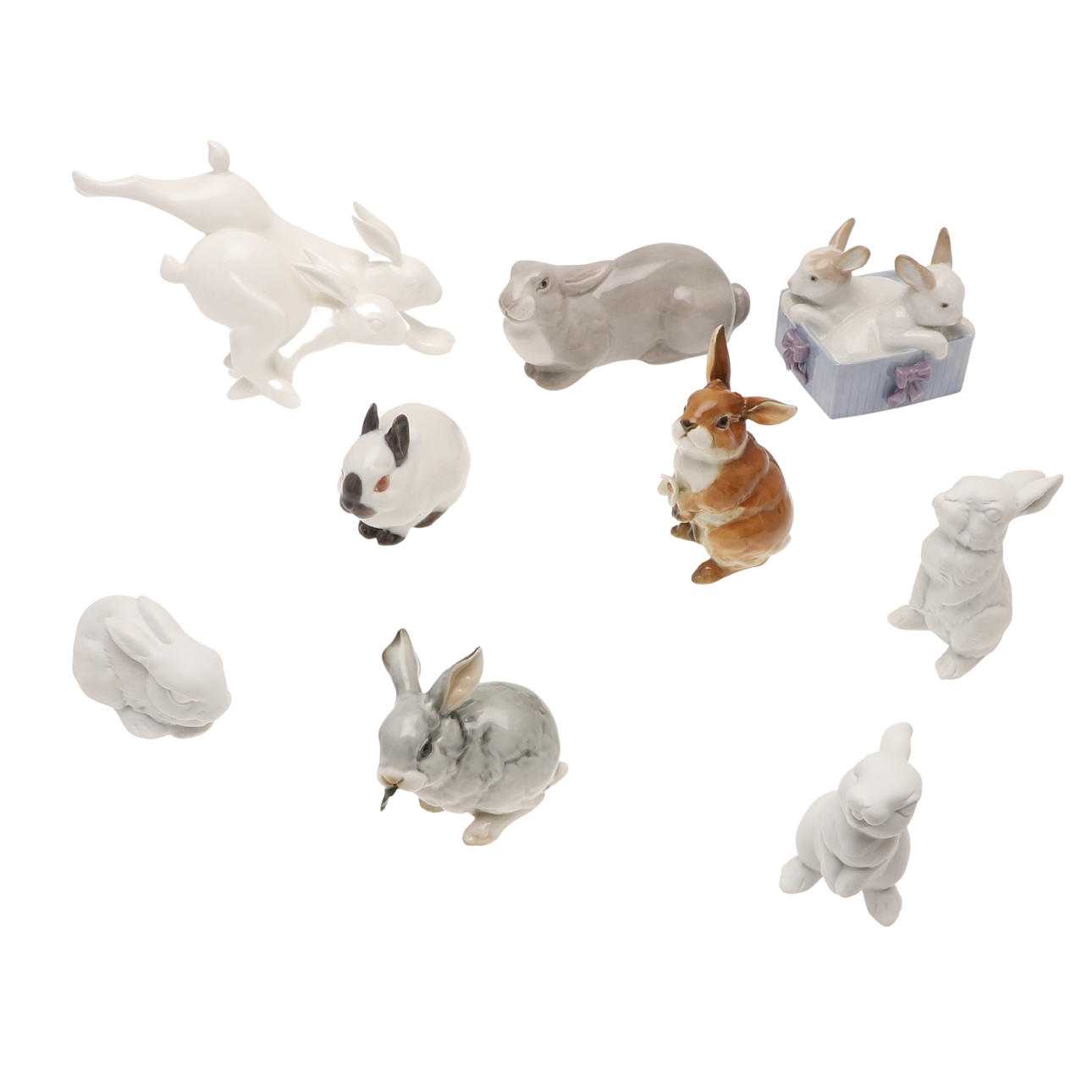 A COLLECTION OF 20TH CENTURY PORCELAIN RABBIT FIGURINES. Ceramics ...