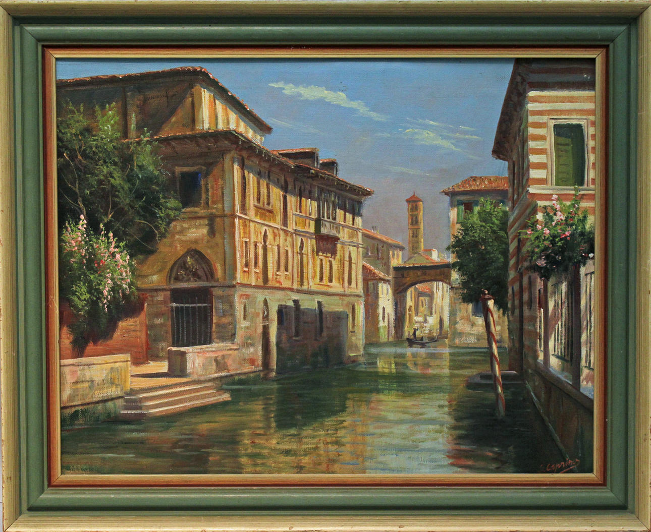 NIELS WALSETH ( G CAPRINO). Motiv från Venedig. Olja på duk. Signerad Caprino.