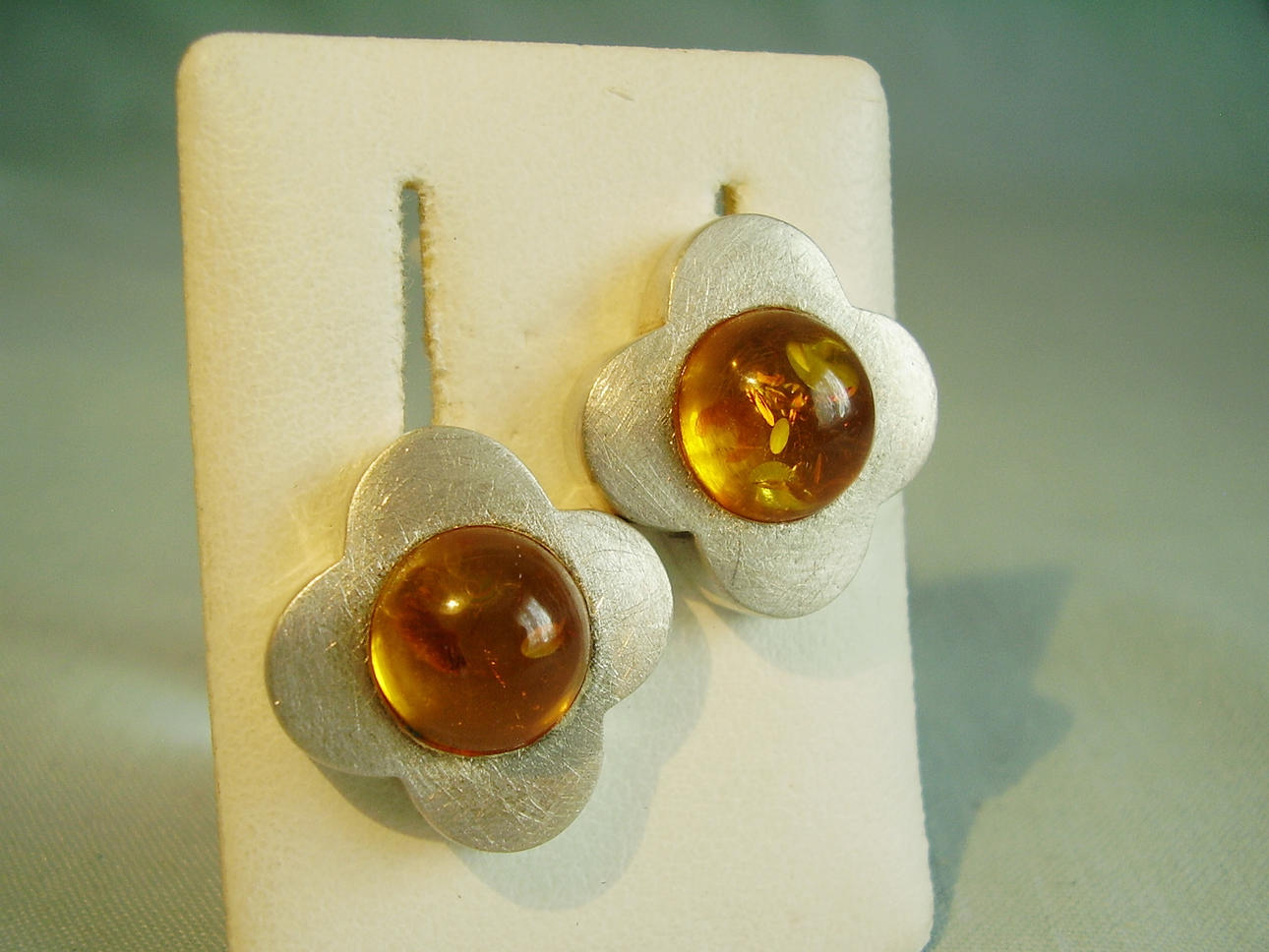 AMBER ÖRHÄNGEN SILVER ICE MATT silver 925.