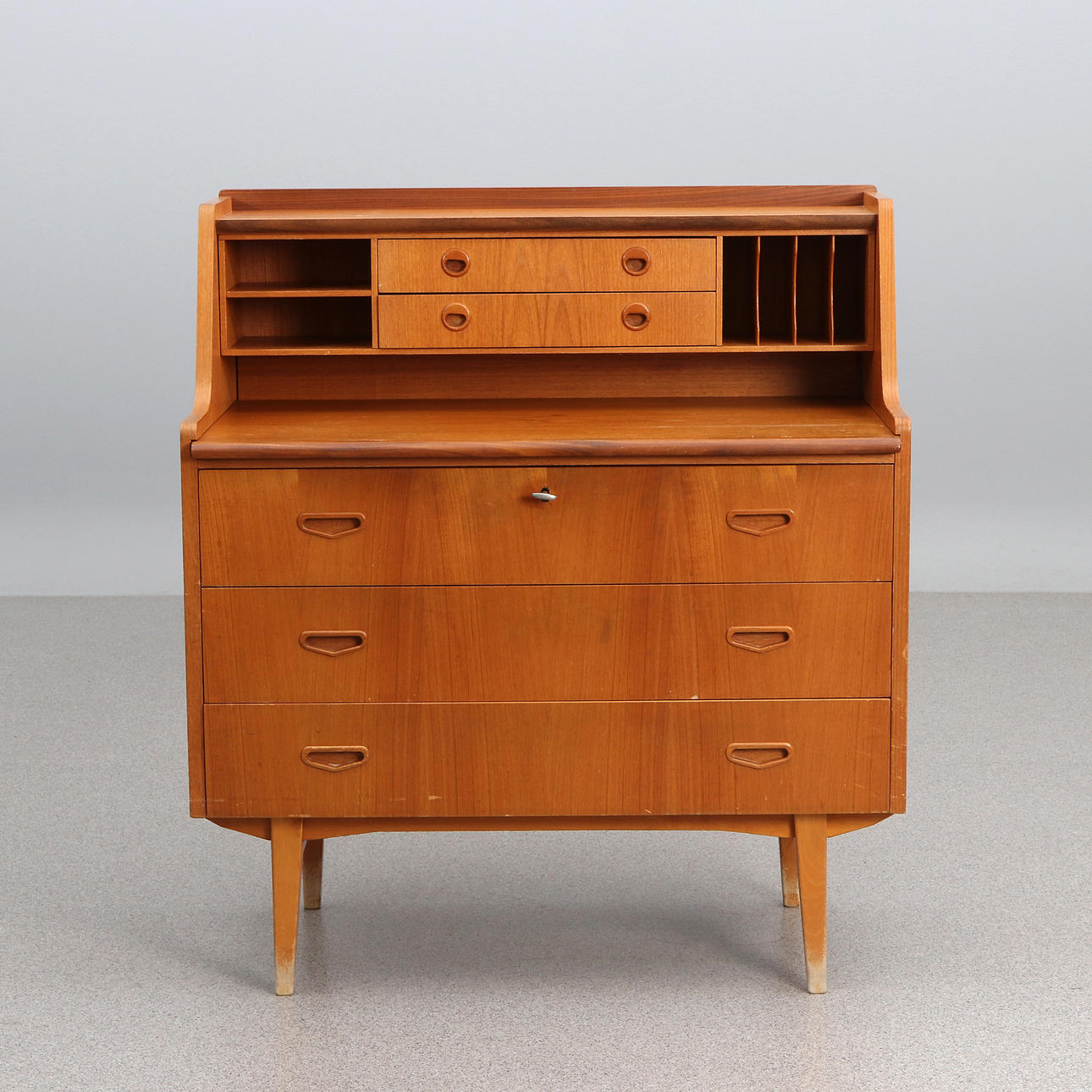 SKRIVBYRÅ, Teak, 1950/60-tal.