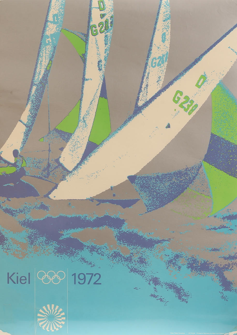 PLAKAT, Olympia, Segeln, Kiel 1972.