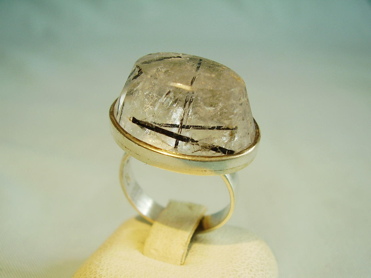 DESIGNER RING MED RUTIL Quartz 925 silver.