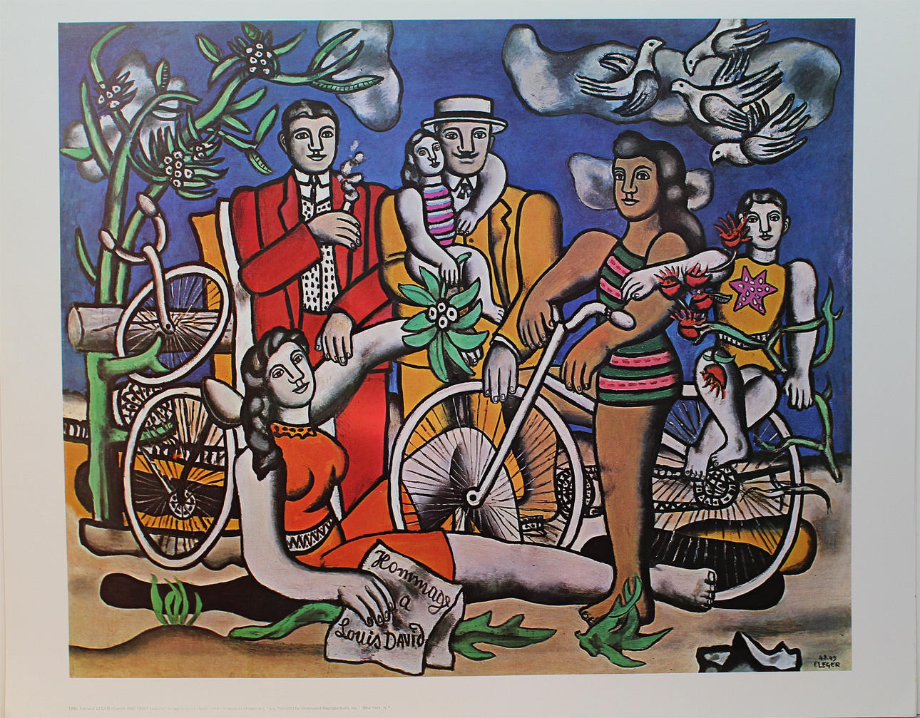 FERNAND LEGER. "Hommage a Louis David" Offsettryck. Signerad F Leger 48.49 i trycket.