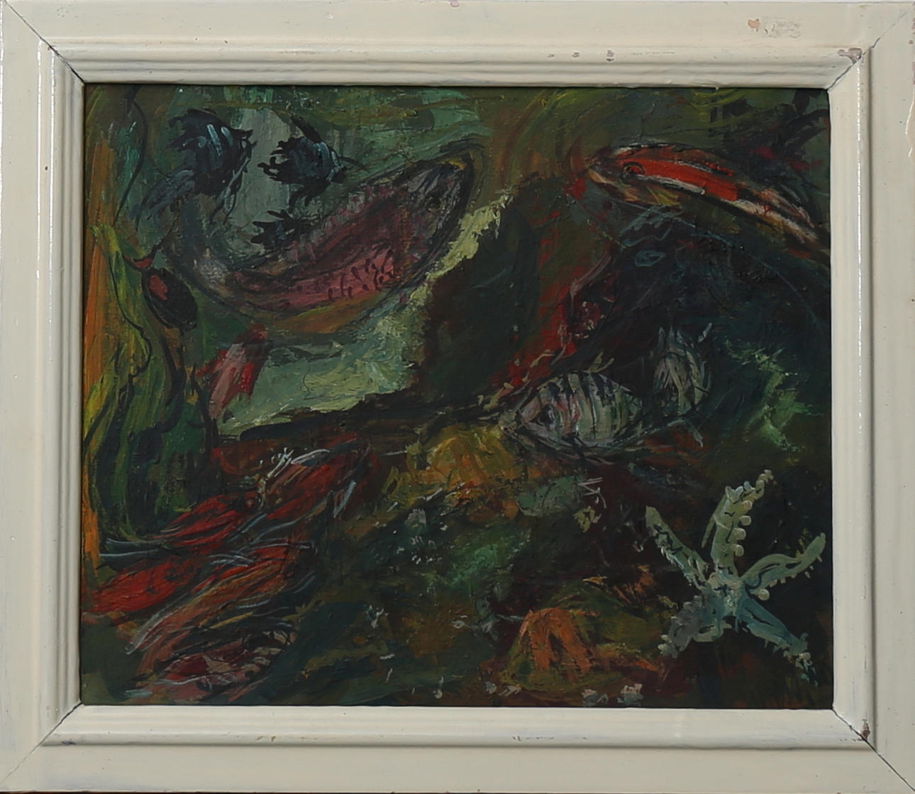 OVE WESSBOHN. Undervattenslandskap. Olja på pannå, bär signatur och daterad 50.