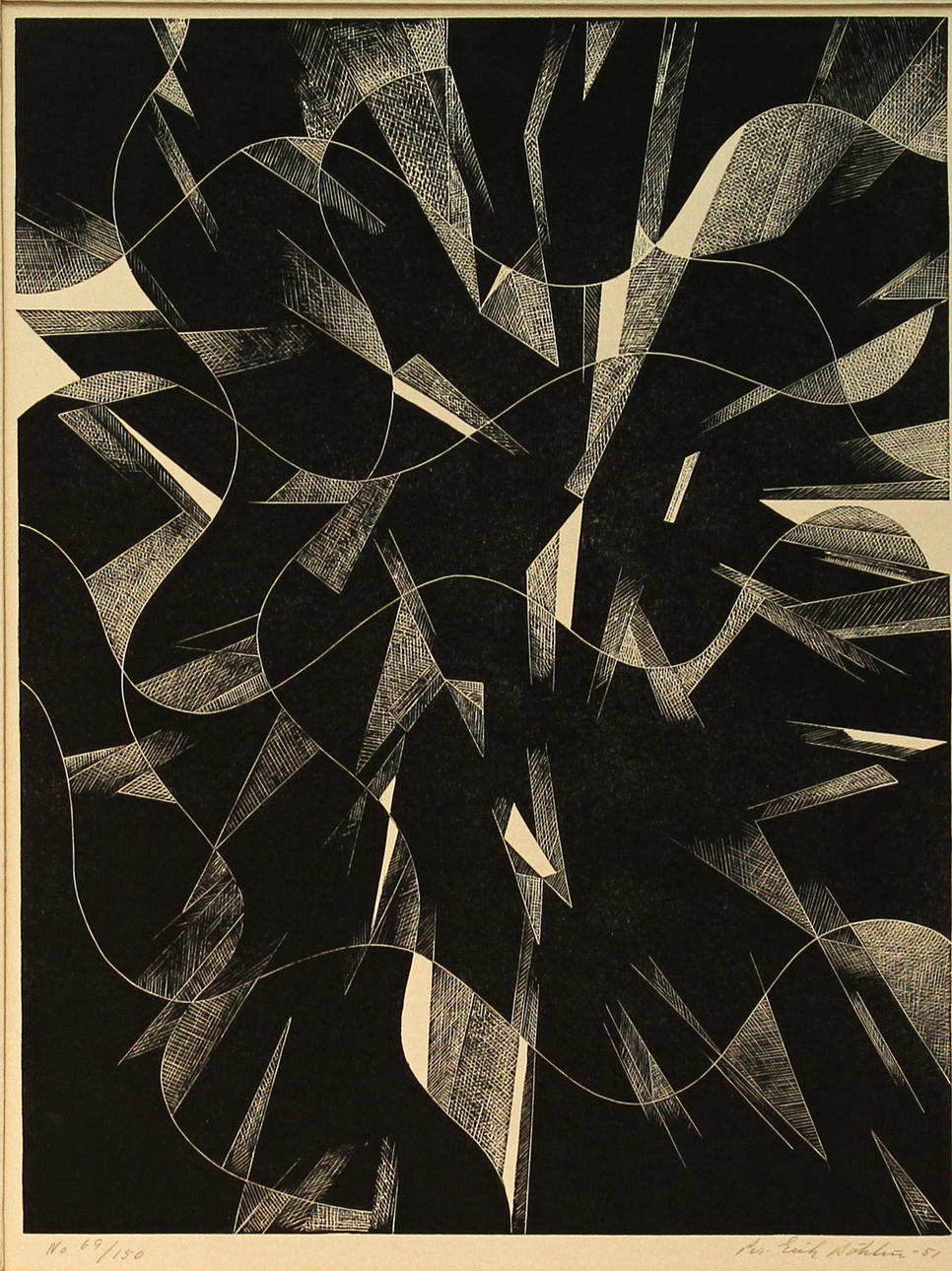 PER-ERIK BÖCKLIN. Komposition. Litografi. Signerad och daterad -51. 69/150.