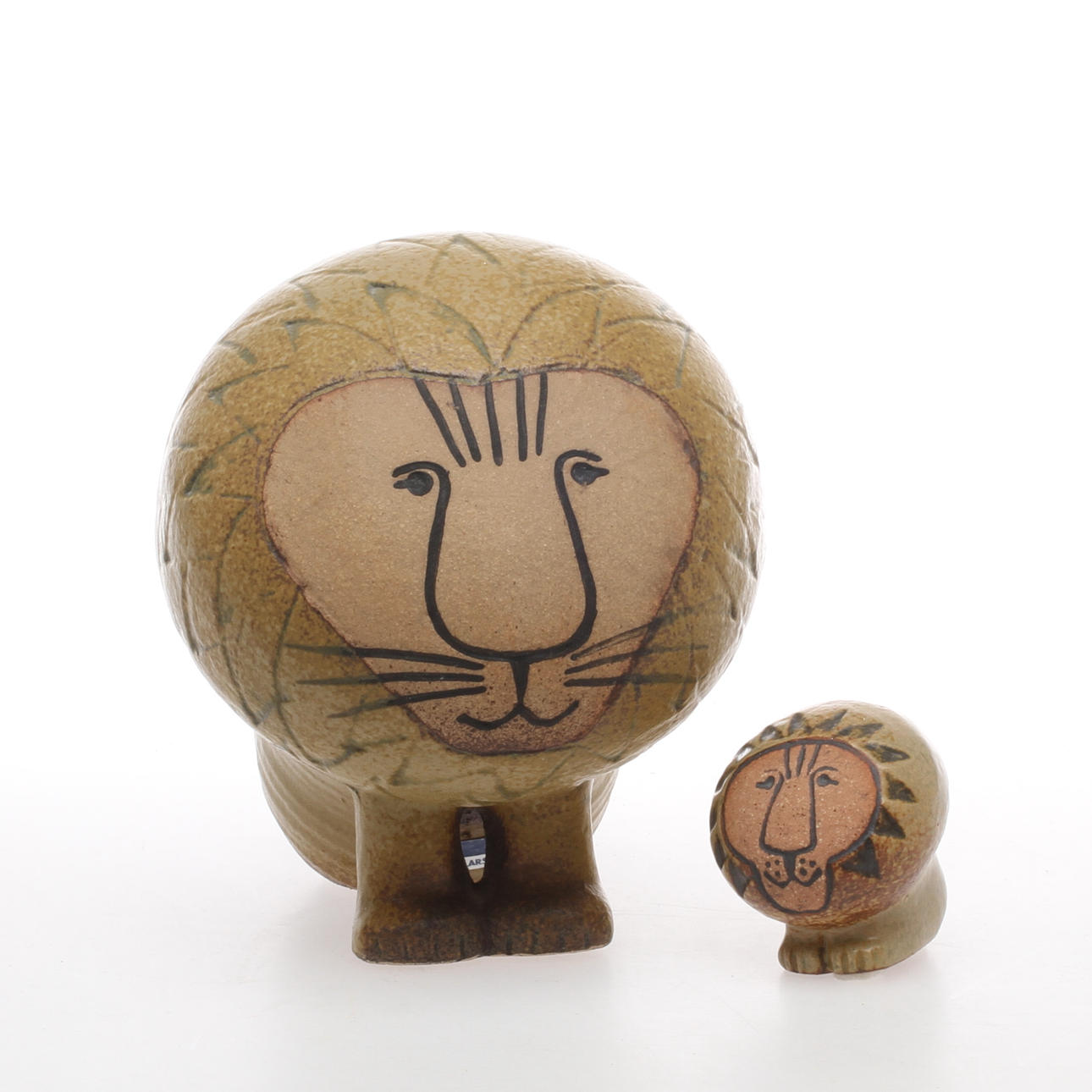 FIGURINER, 2 st, stengods, Lisa Larson.